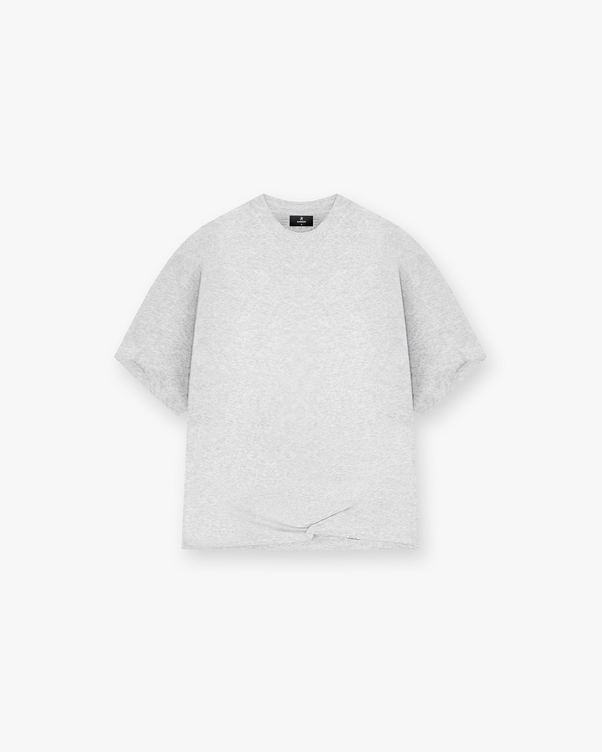 Initial Boxy T-Shirt - Eisgrau Meliert