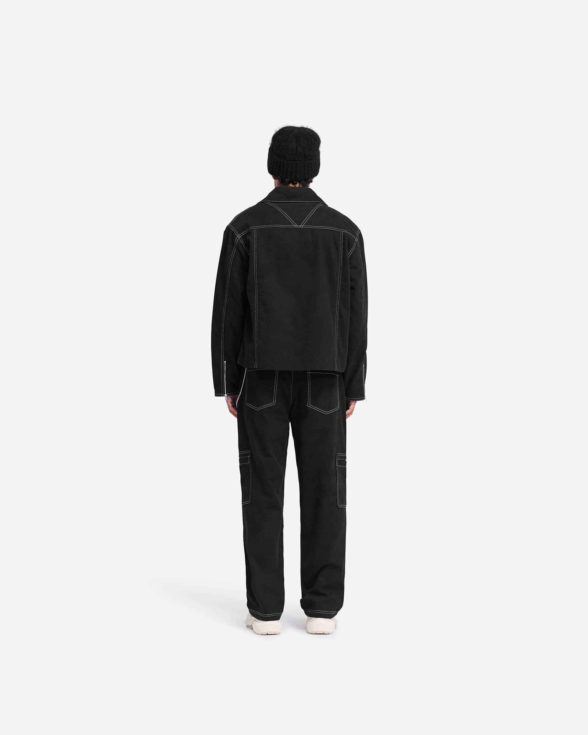 Contrast Stitch Pant - Tiefschwarz