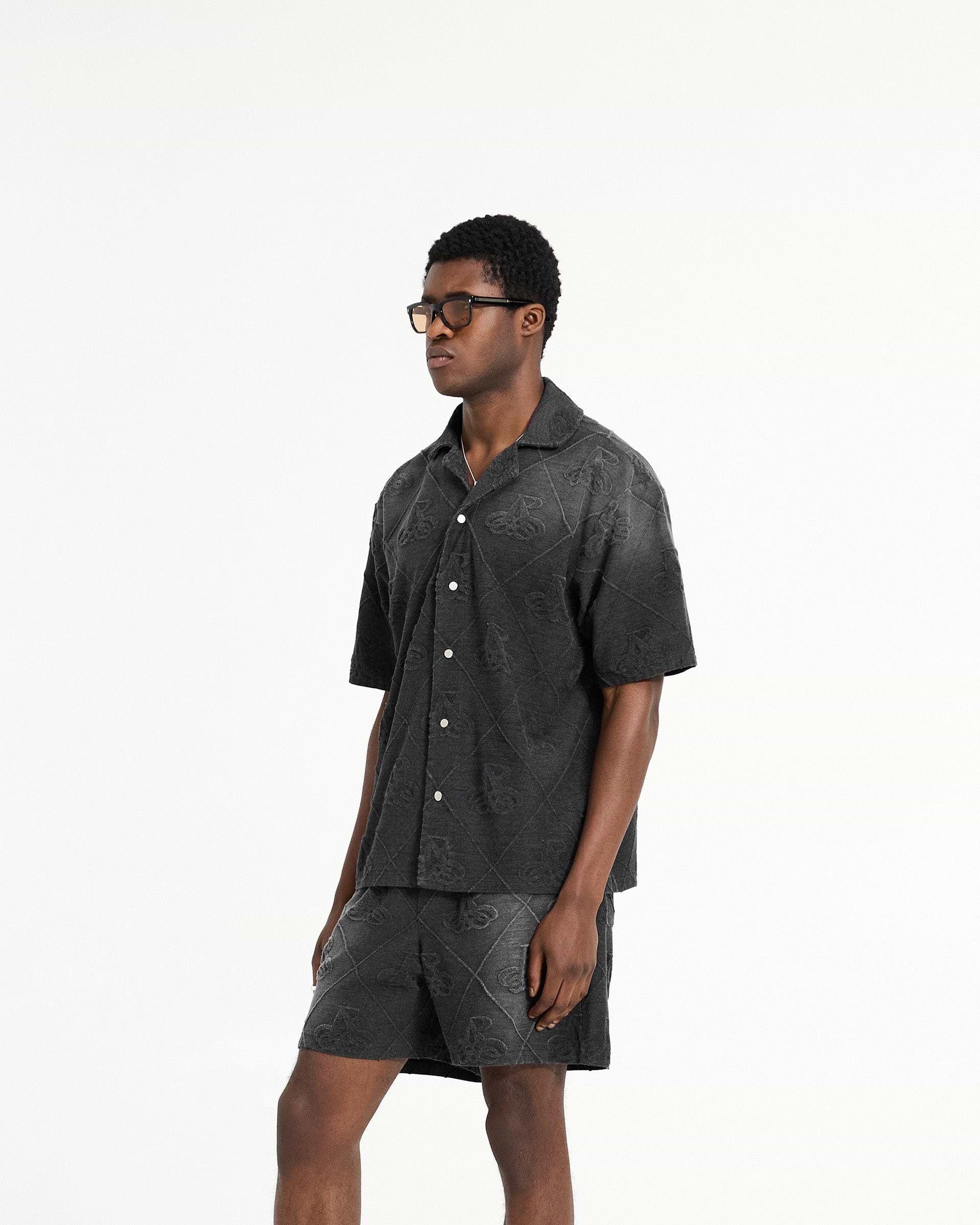 Towelling Shirt - Tiefschwarz