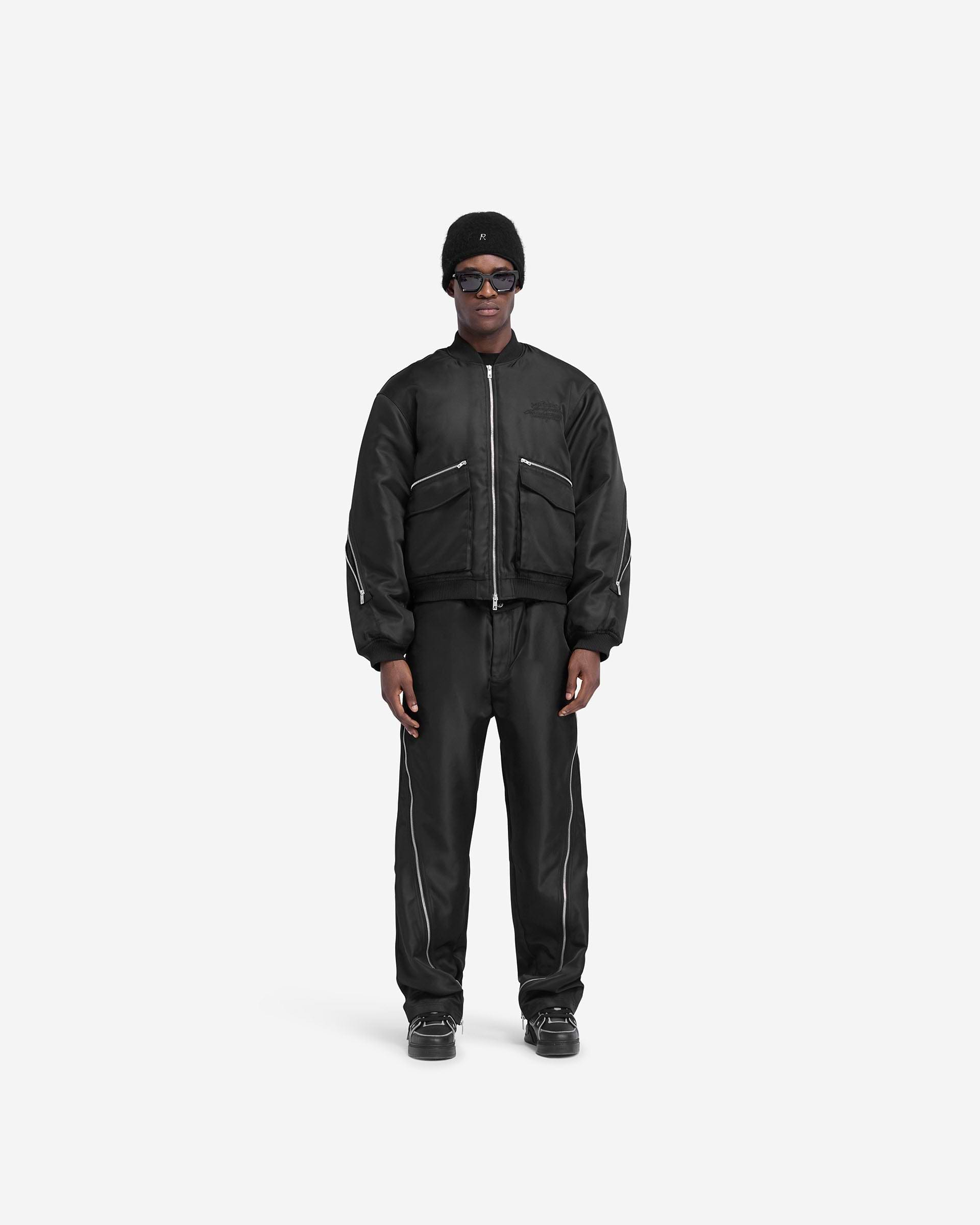 Zip Back Bomber Jacket - Noir Jet