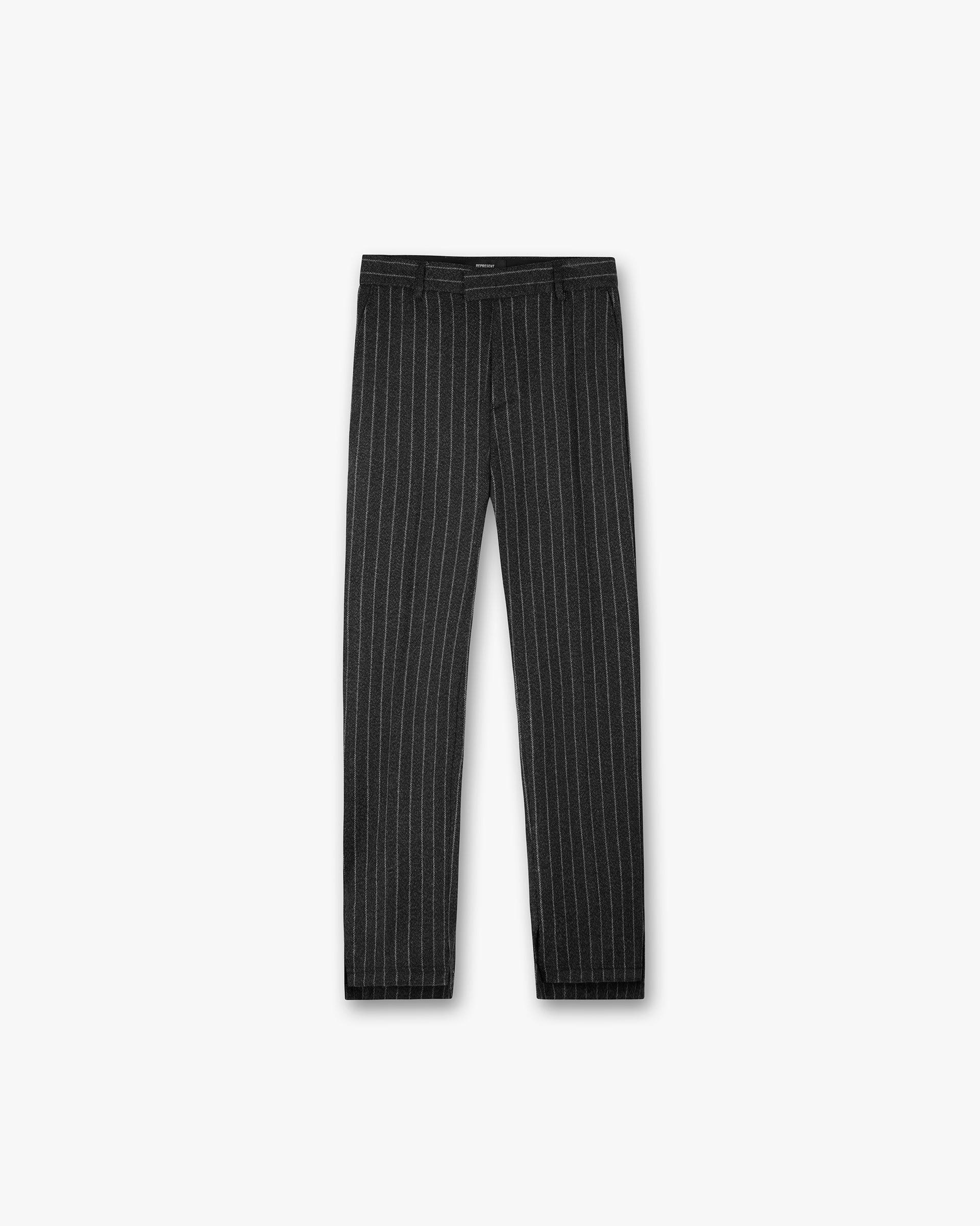 Stepped Hem Pant - Schwarzer Nadelstreifen