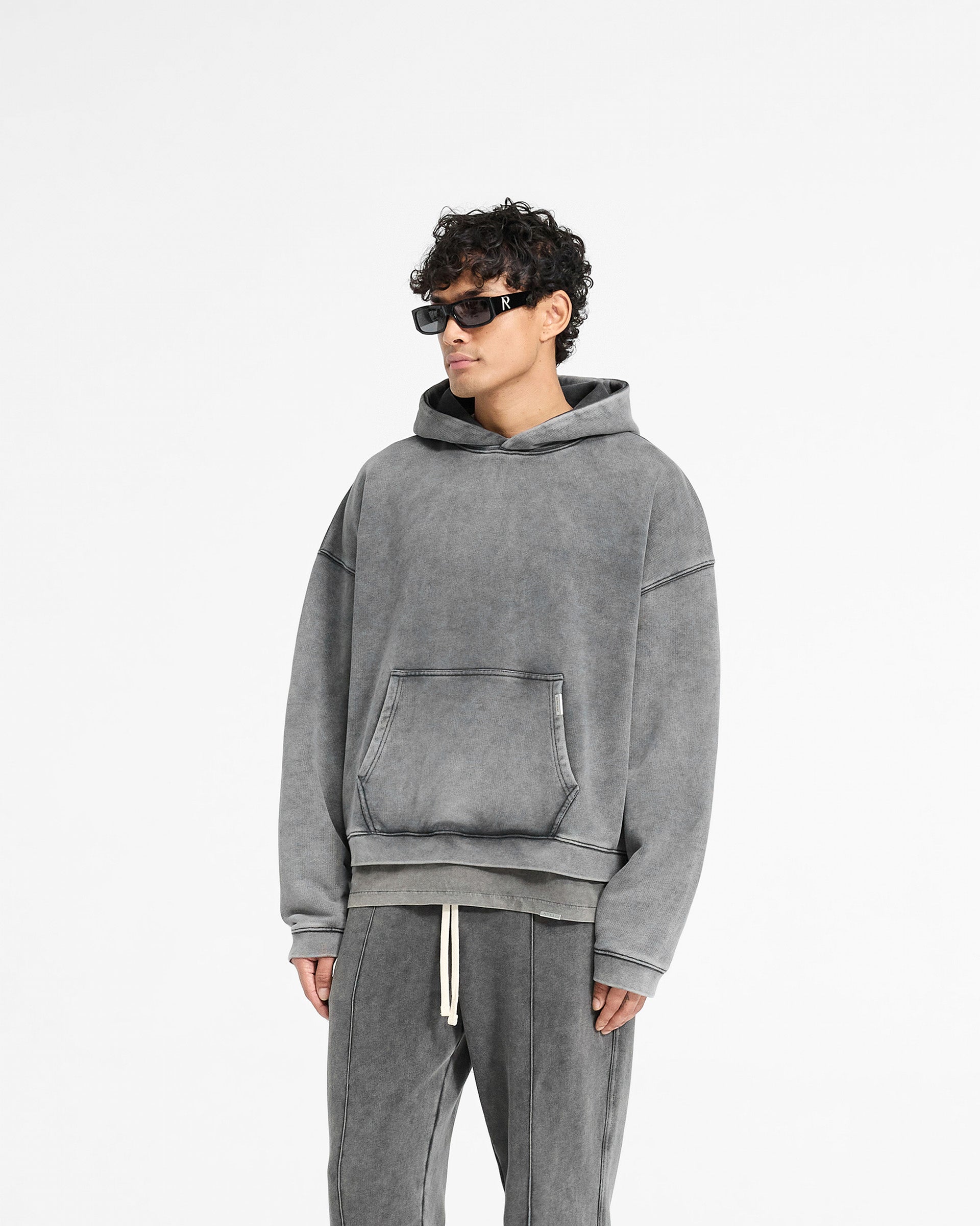 Initial Boxy Hoodie - Vintage Grey