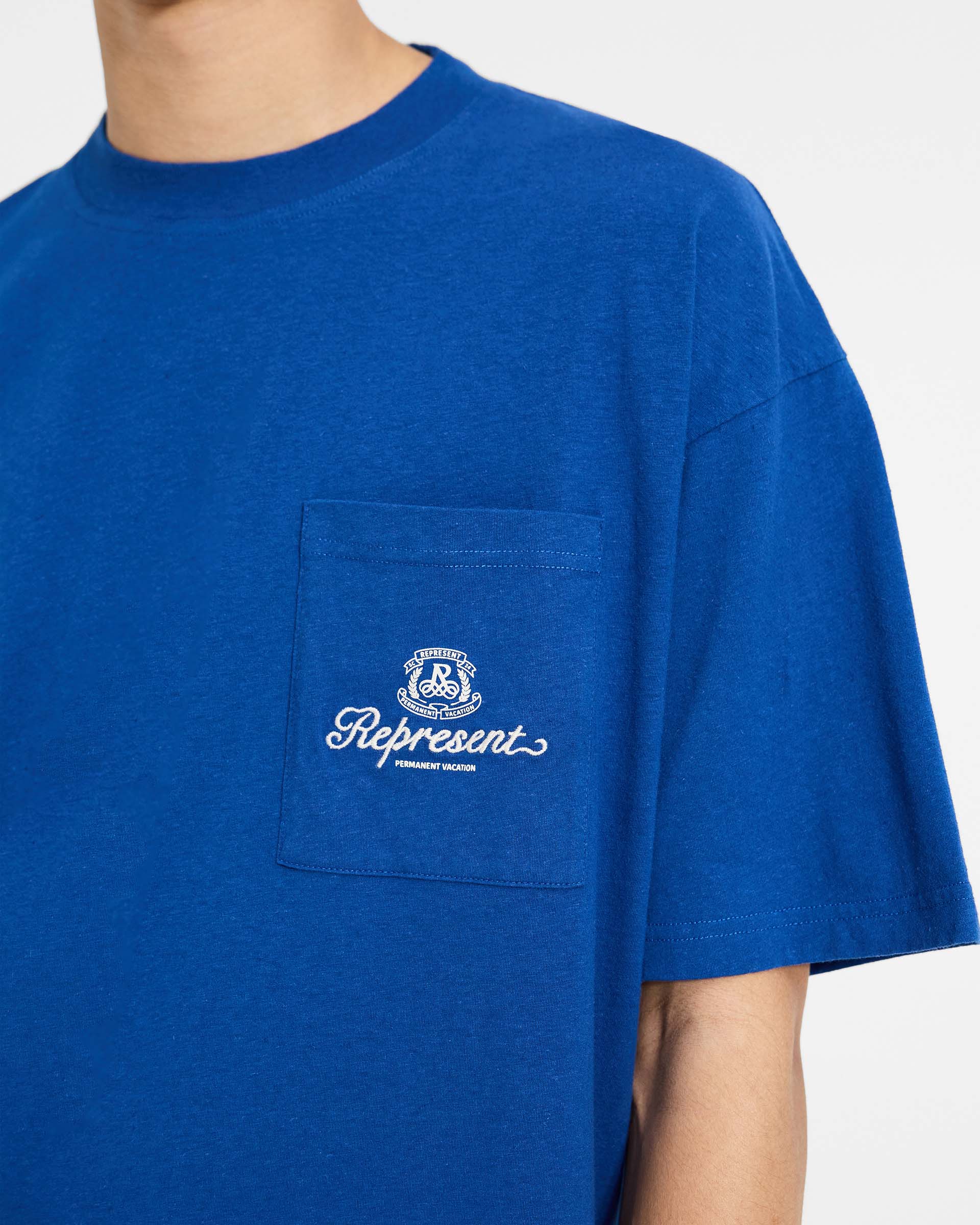 T-Shirt Permanent à Poche de Vacances - Bleu Royal