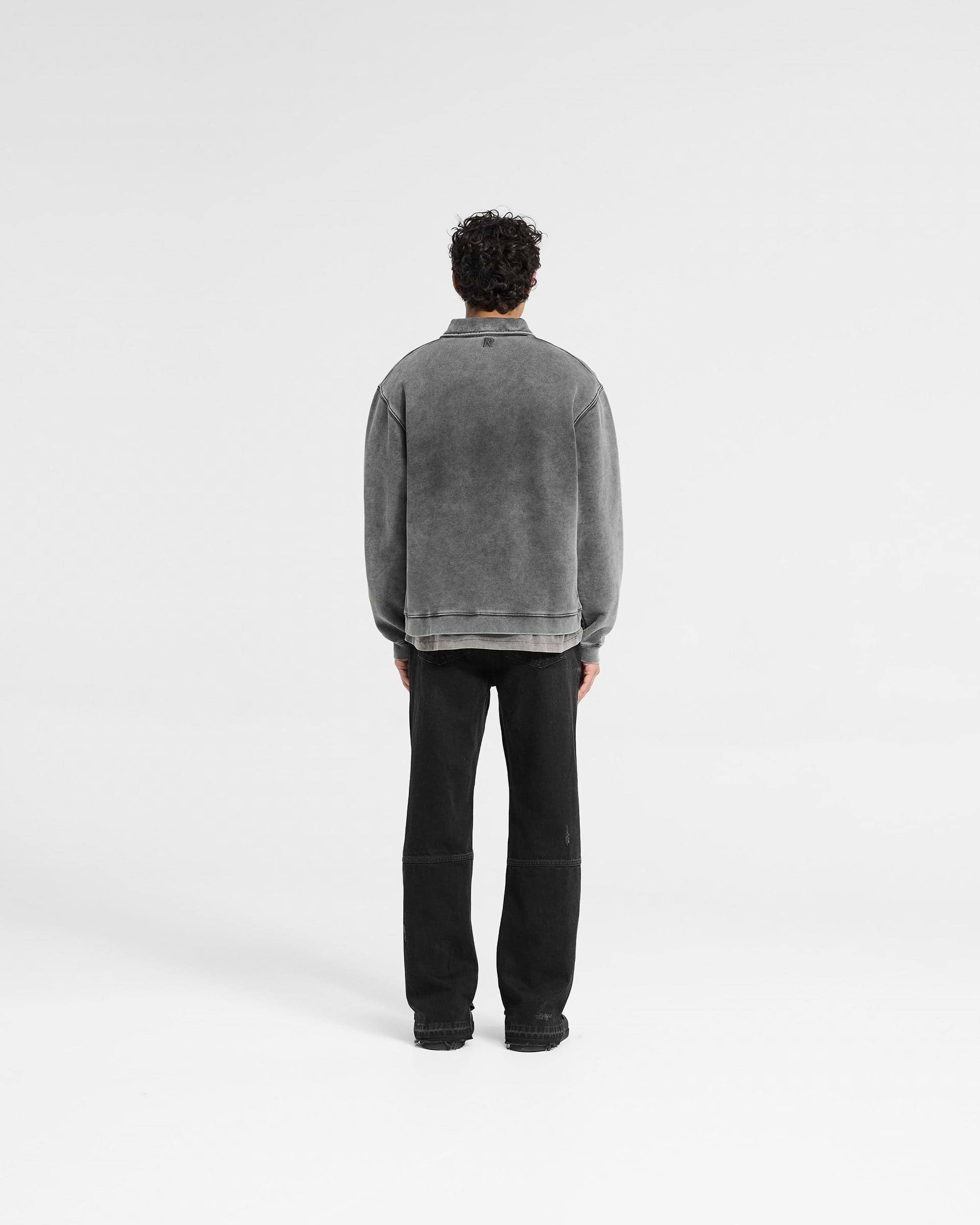 Initial Boxy Oversized Quarter Zip | Vintage Grey | REPRESENT