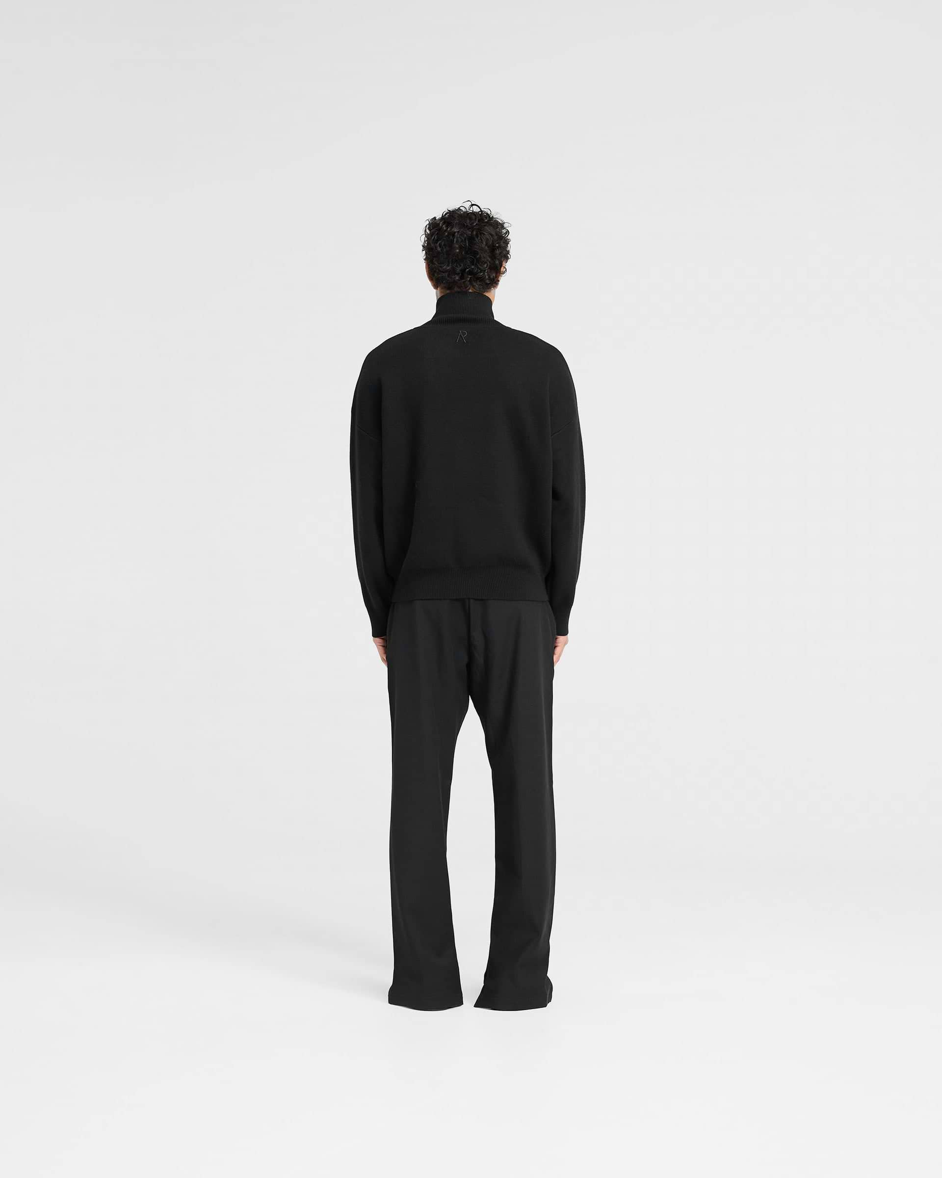 Initial Knitted Track Jacket - Jet Black