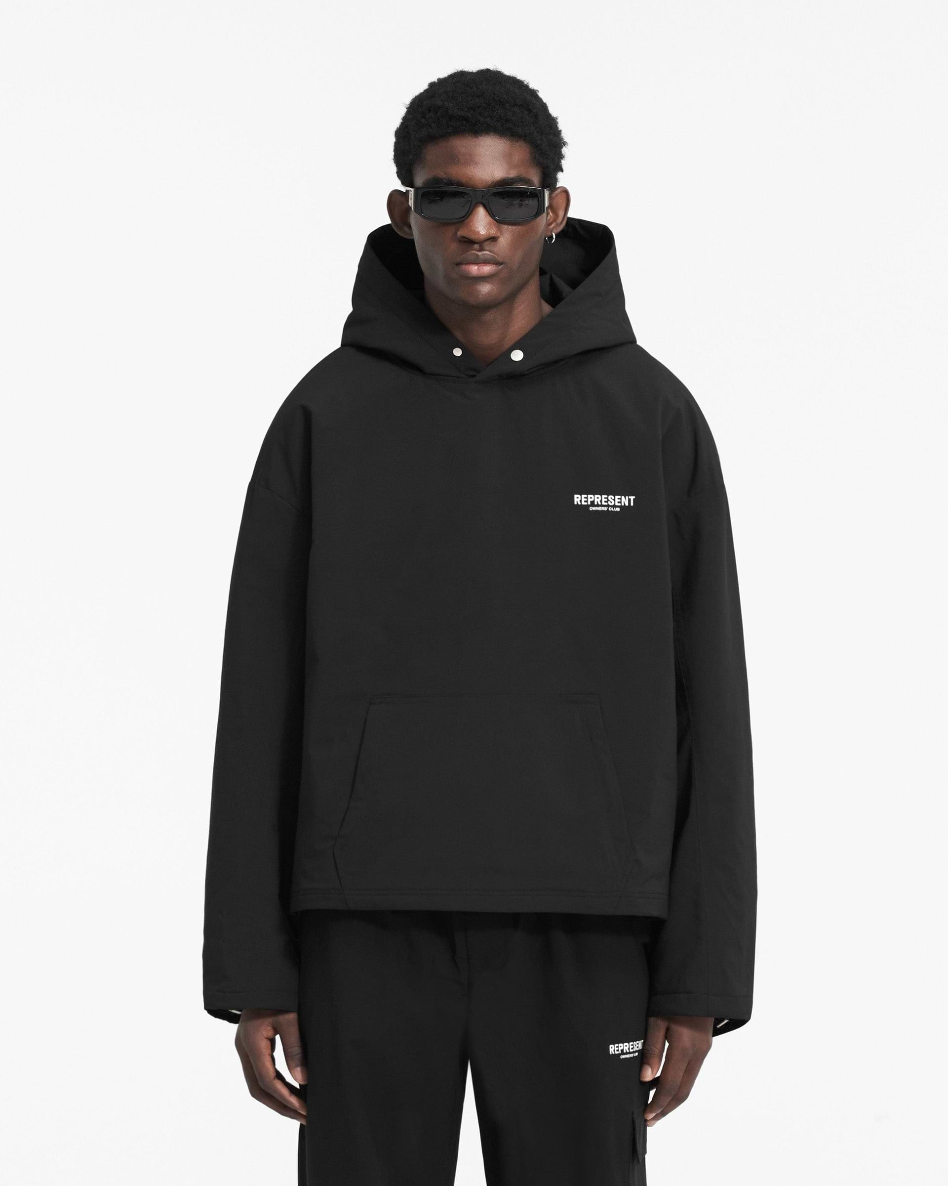 Represent Owners Club Hooded Pullover Jacket - Schwarz