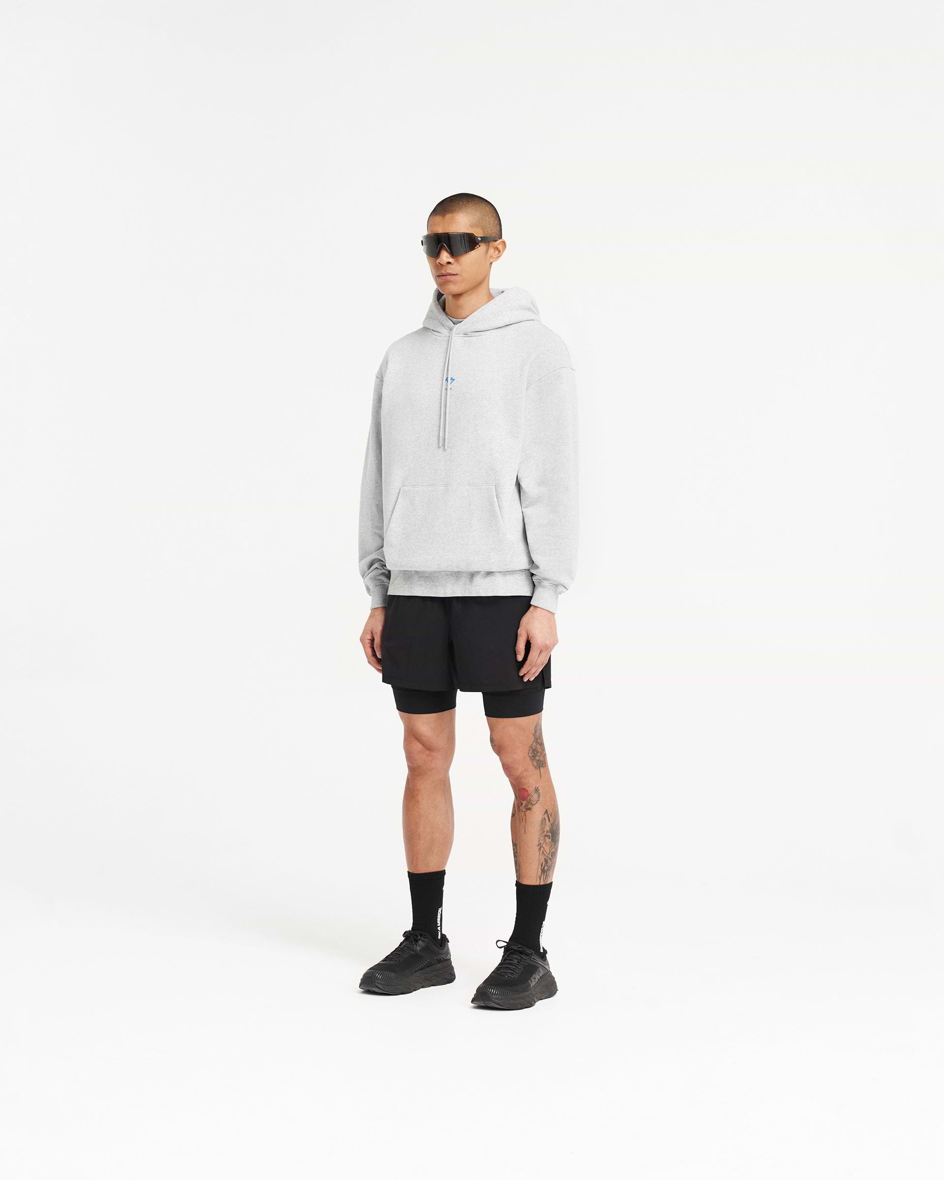 247 Oversized Hoodie - Aschgrau Elektroblau