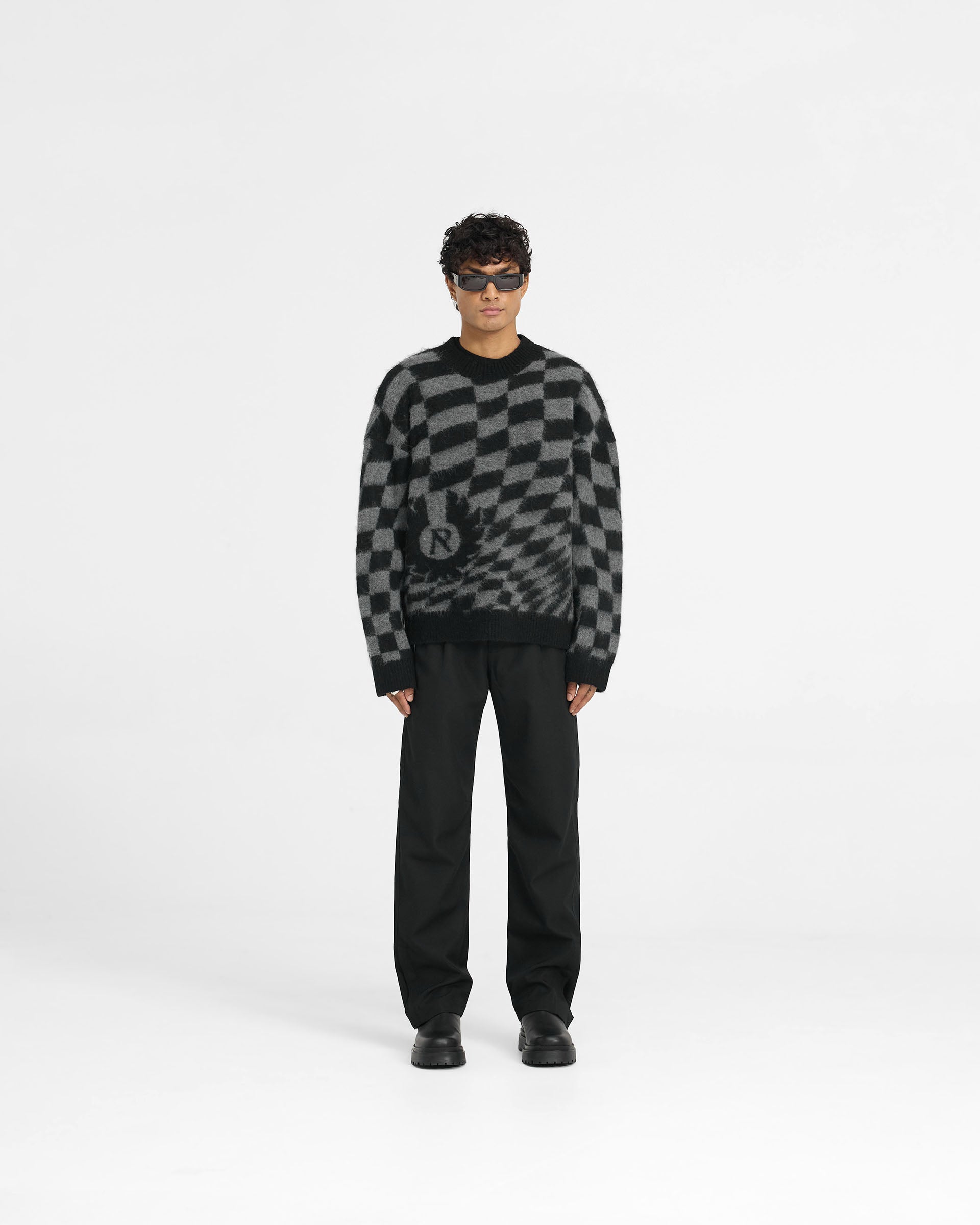 Represent X Belstaff Checkerboard Knit Sweater - Schatten