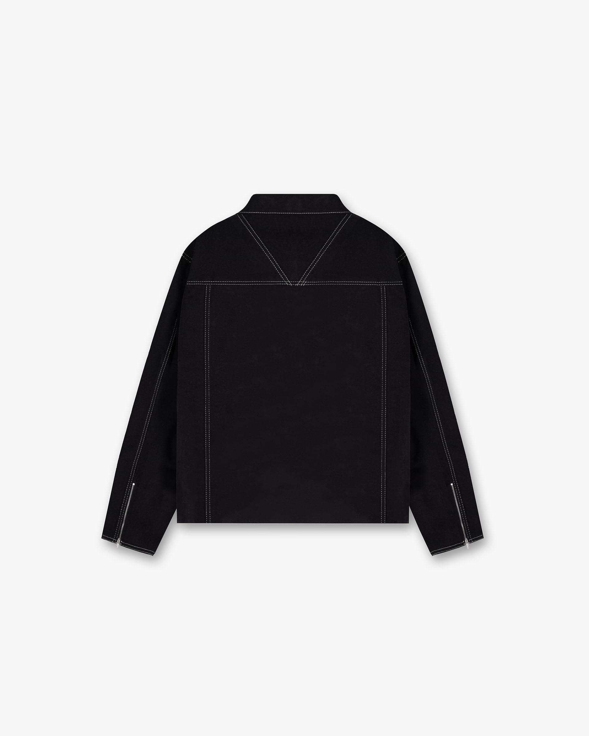 Contrast Stitch Smart Jacket - Noir Jet