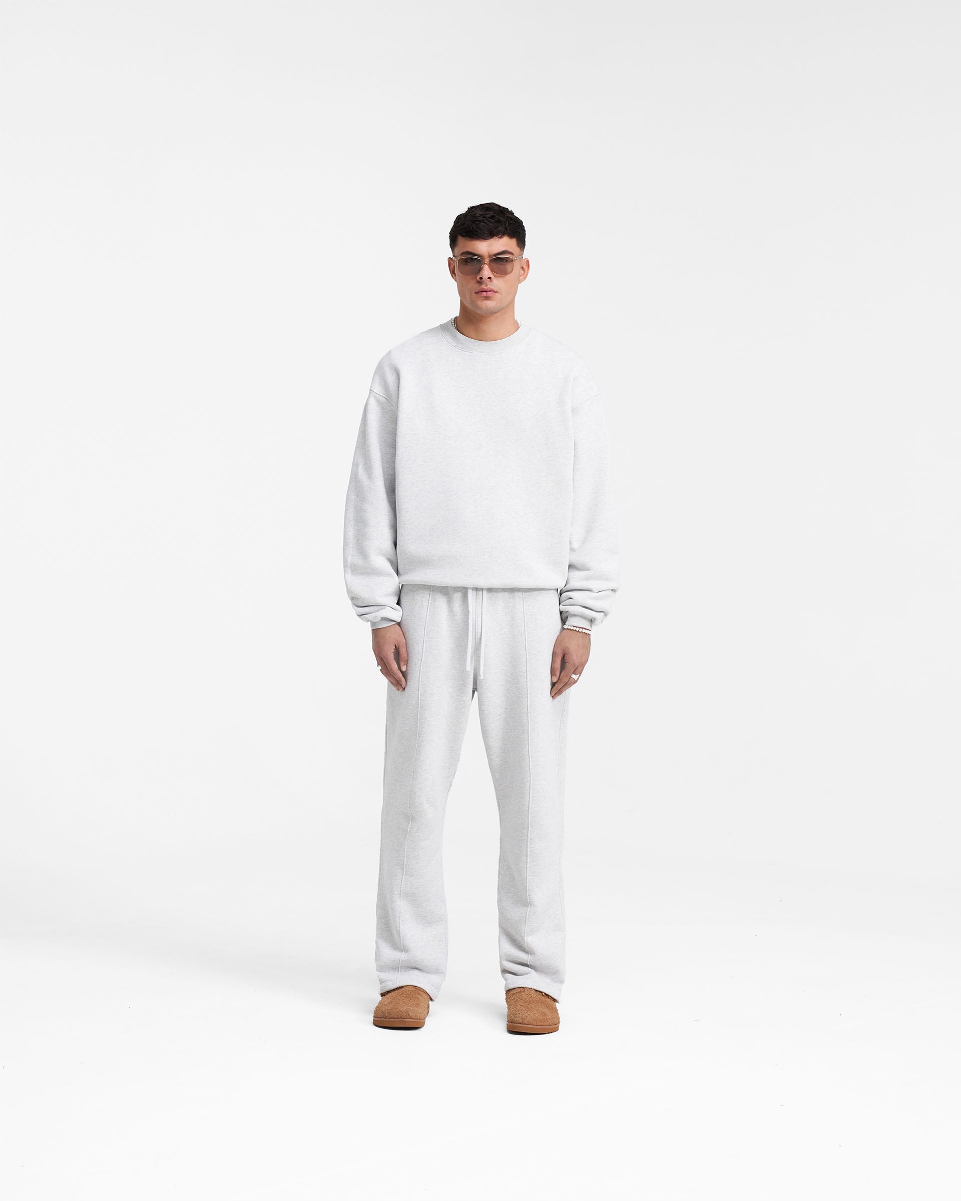 Heavyweight Initial Sweater - Ice Grey Marl