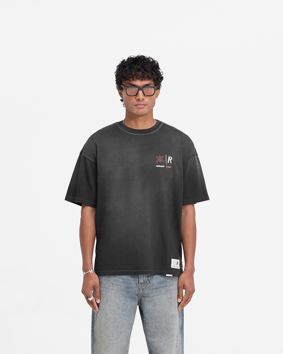 Represent X Marais Logo Lock Up T-Shirt - Aged Black