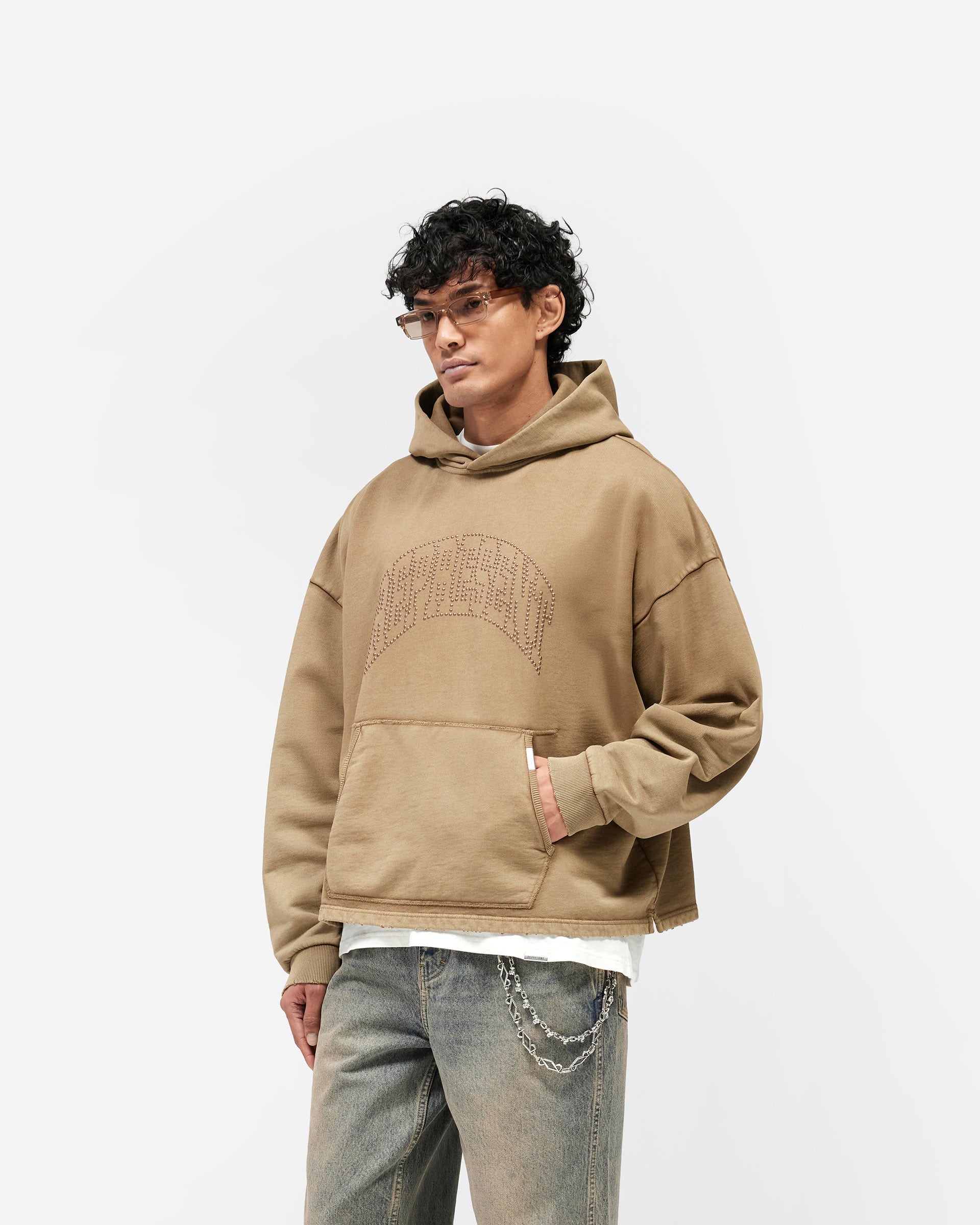 Represent Embellished Hoodie - Vintage Khaki