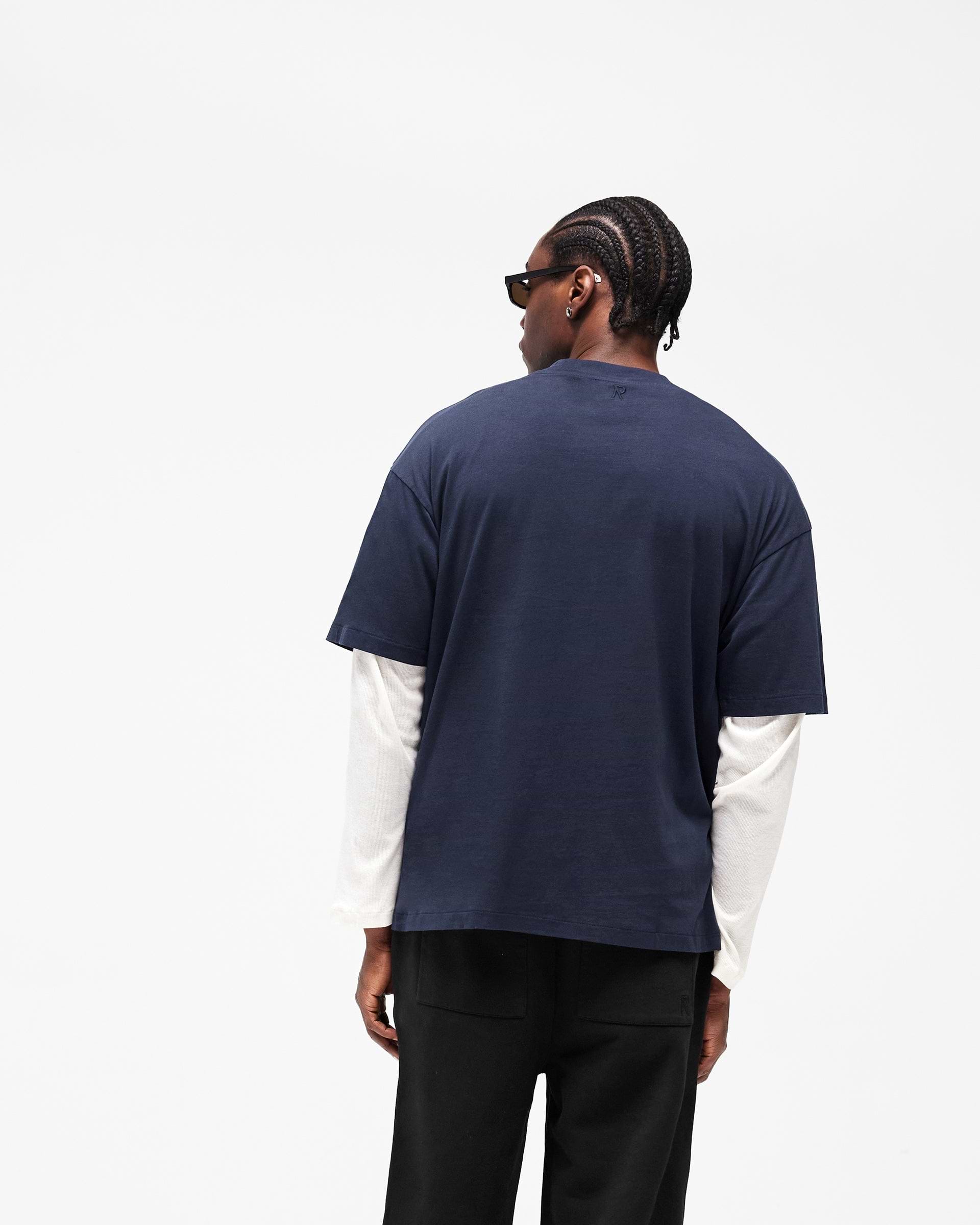 Initial Oversized T-Shirt Midnight Navy | Mens T-Shirts | REPRESENT