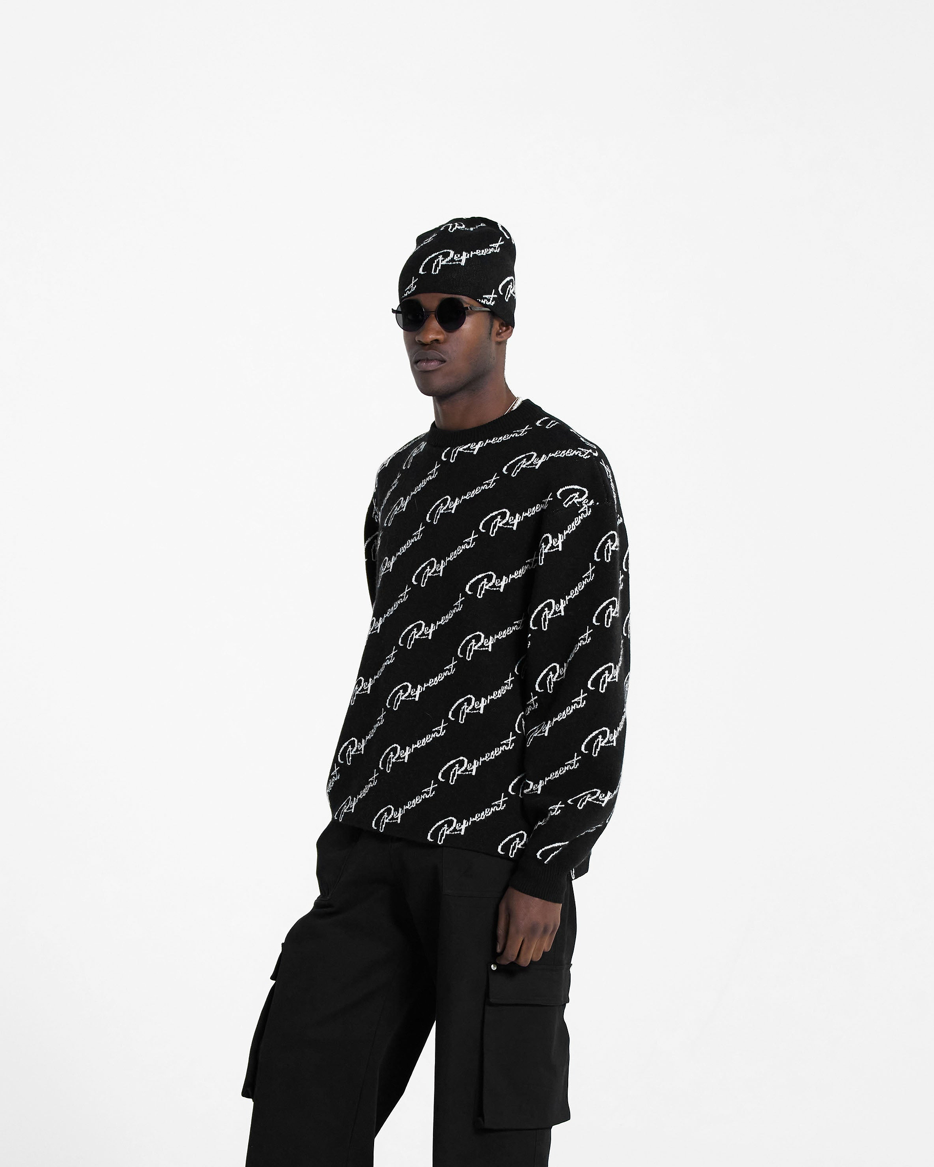 Pull Jacquard Represent - Noir