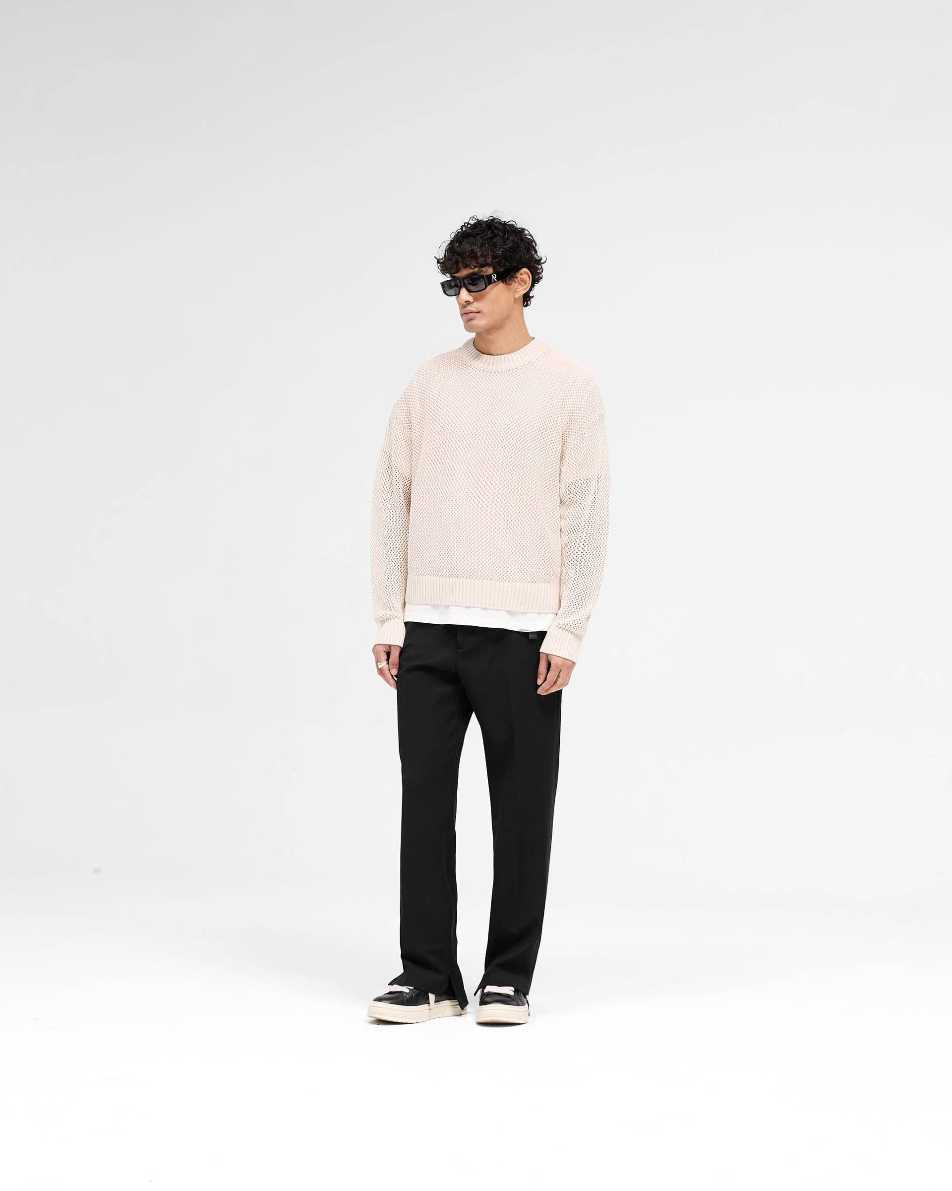 Open Gauge Knit Sweater | Off White | REPRESENT
