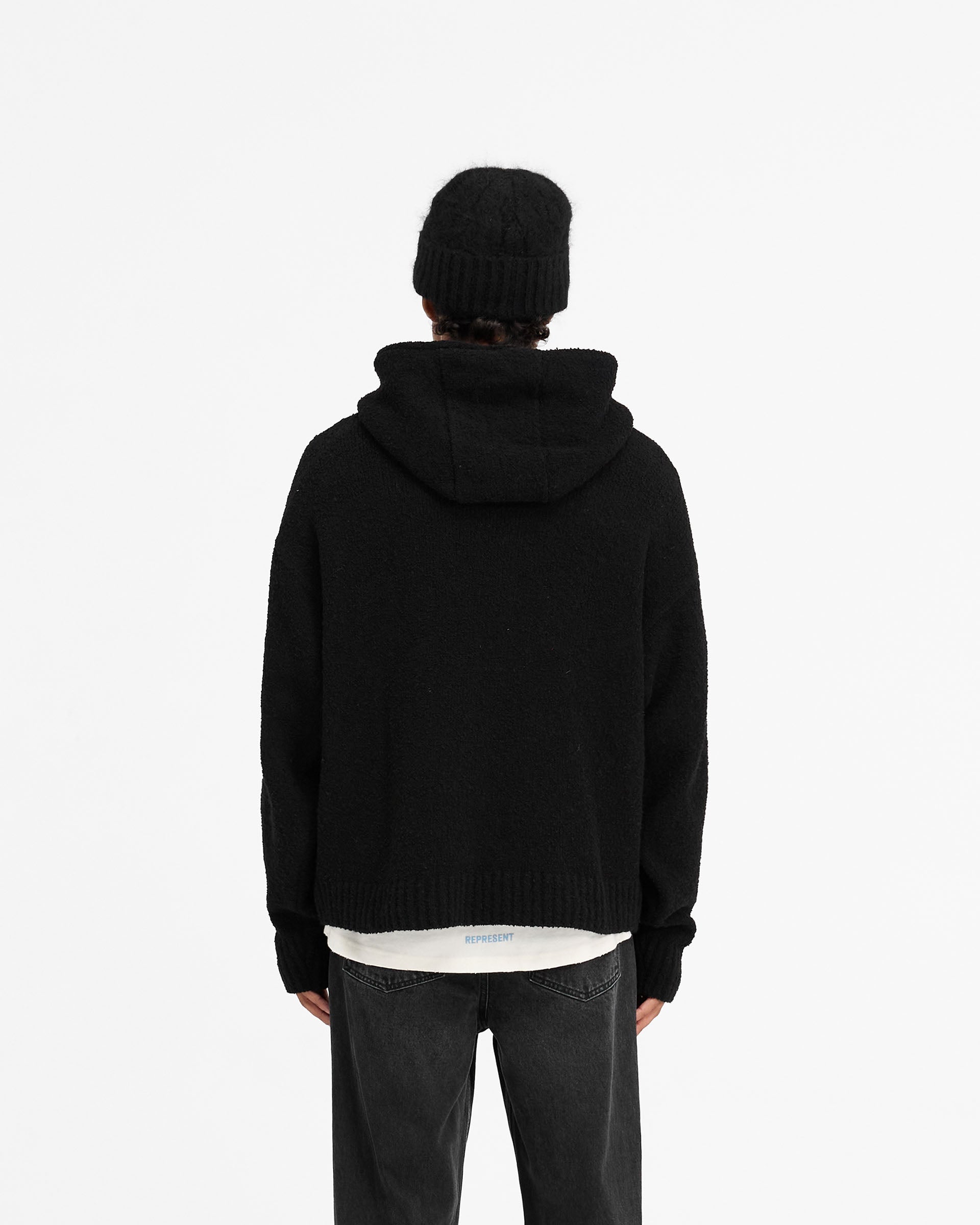 Heavy Boucle Hoodie - Tiefschwarz