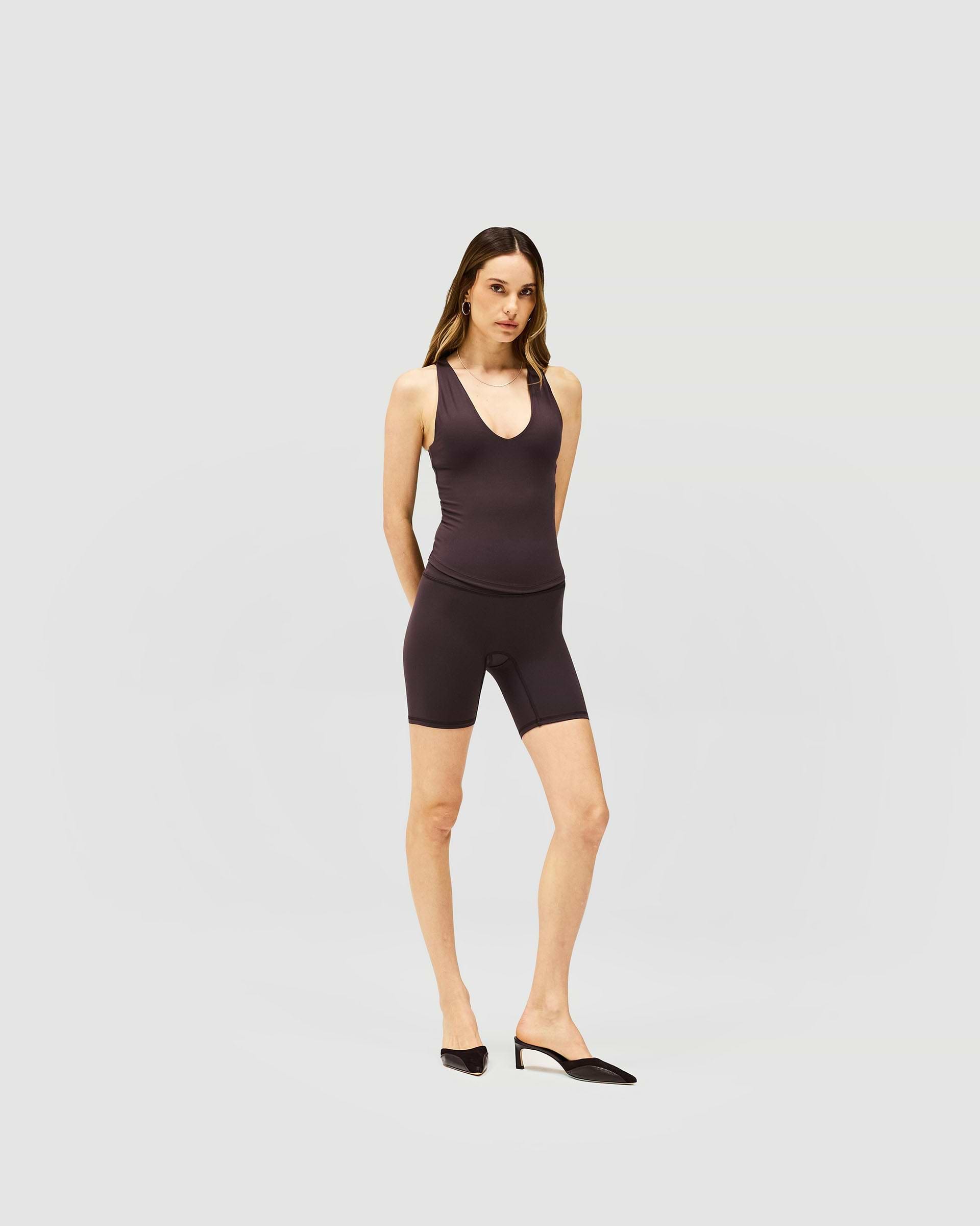 Owners Club V Neck Tank Top - Black Coffee