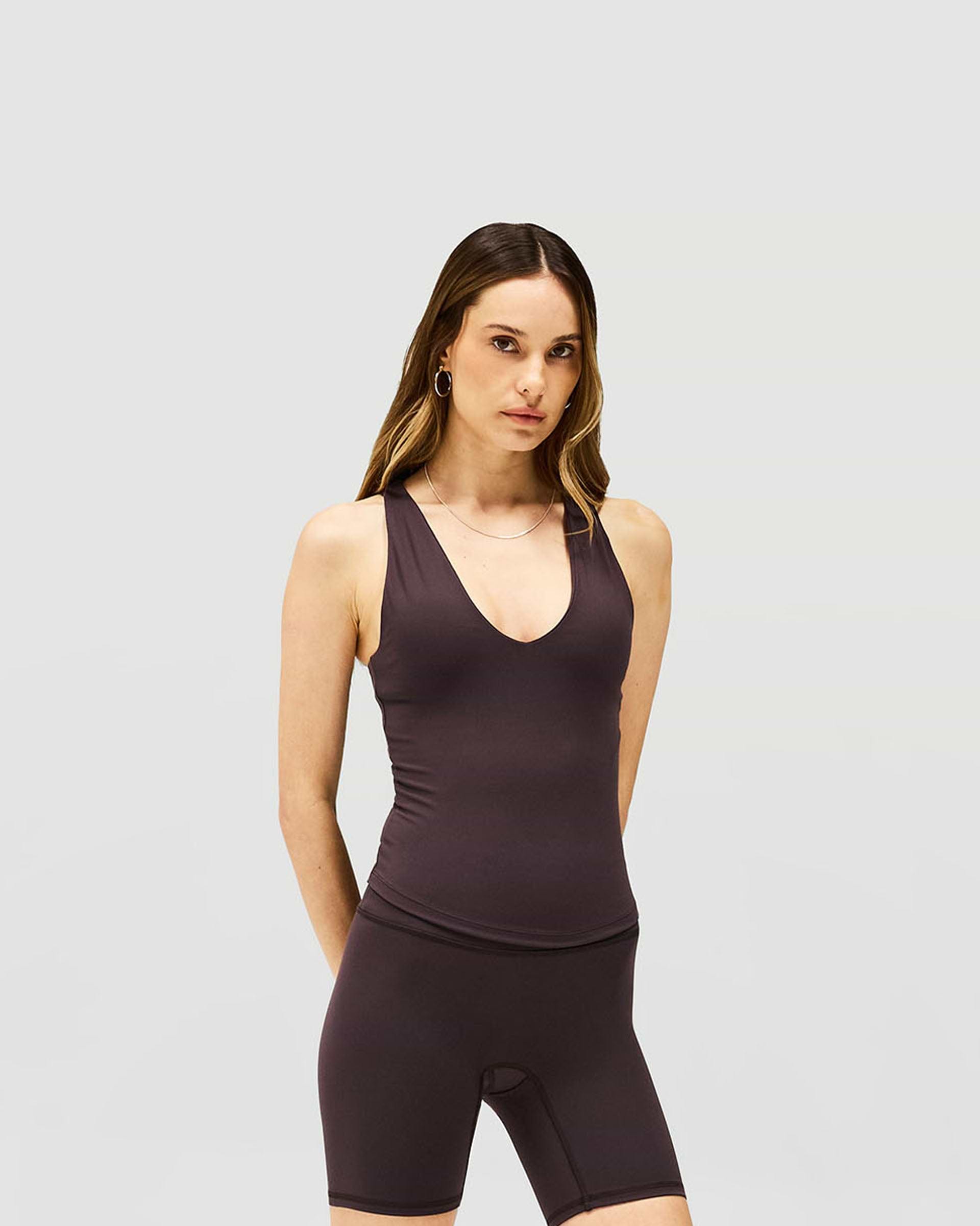 Owners Club V Neck Tank Top - Black Coffee