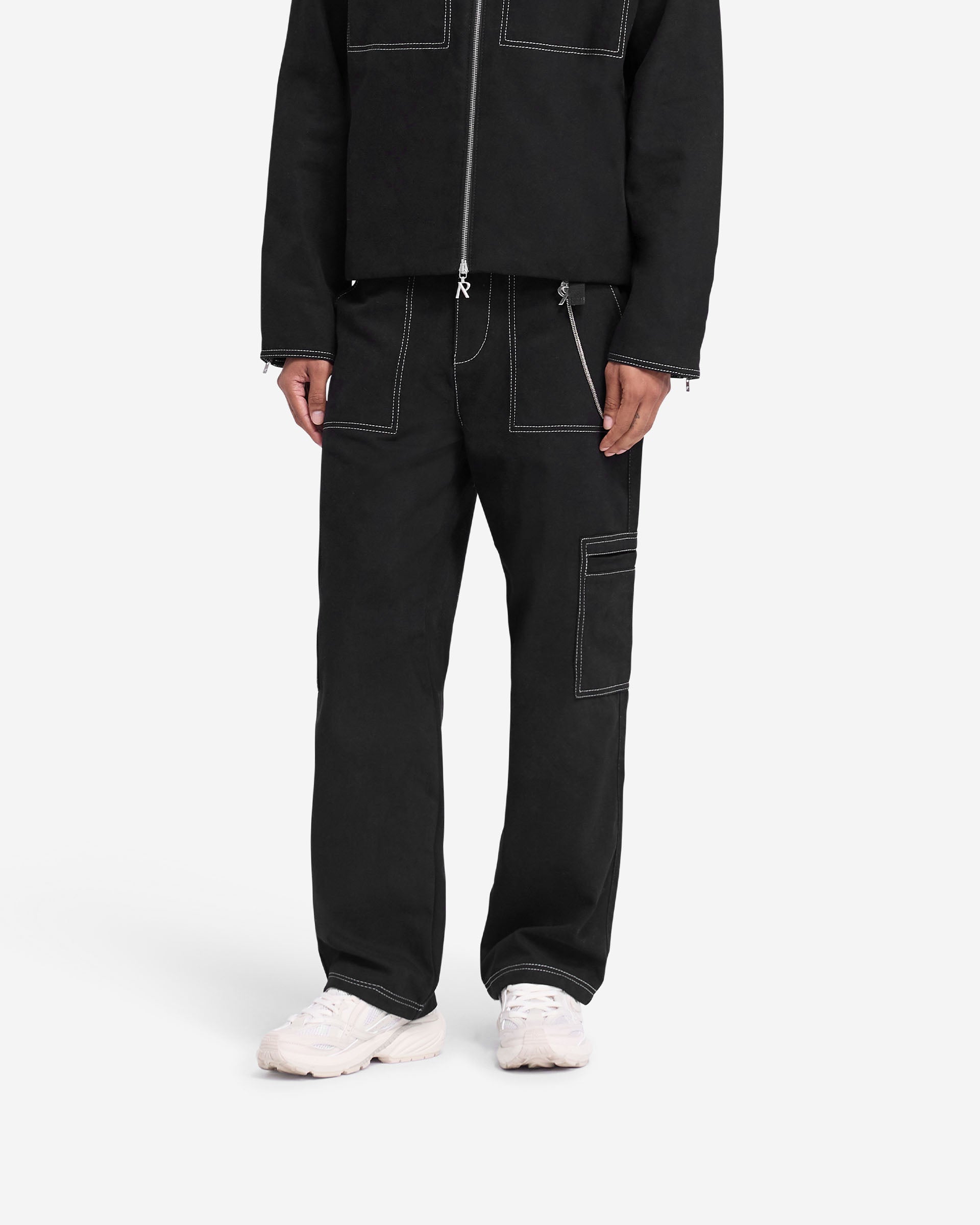 Contrast Stitch Pant - Tiefschwarz