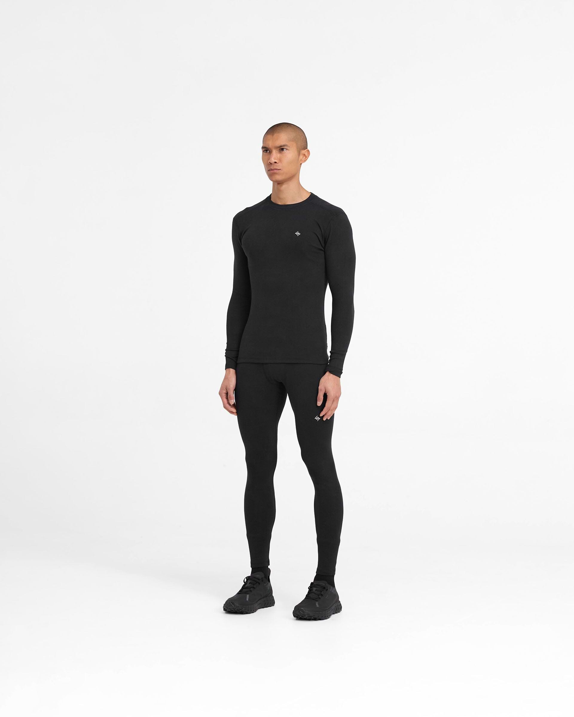 247 Ribbed Long Sleeve Top - Schwarz