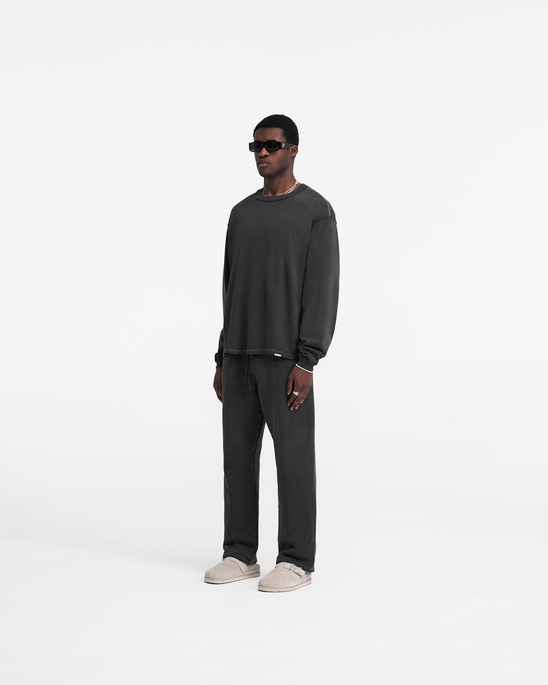 Heavyweight Initial Long Sleeve T-Shirt - Stained Black