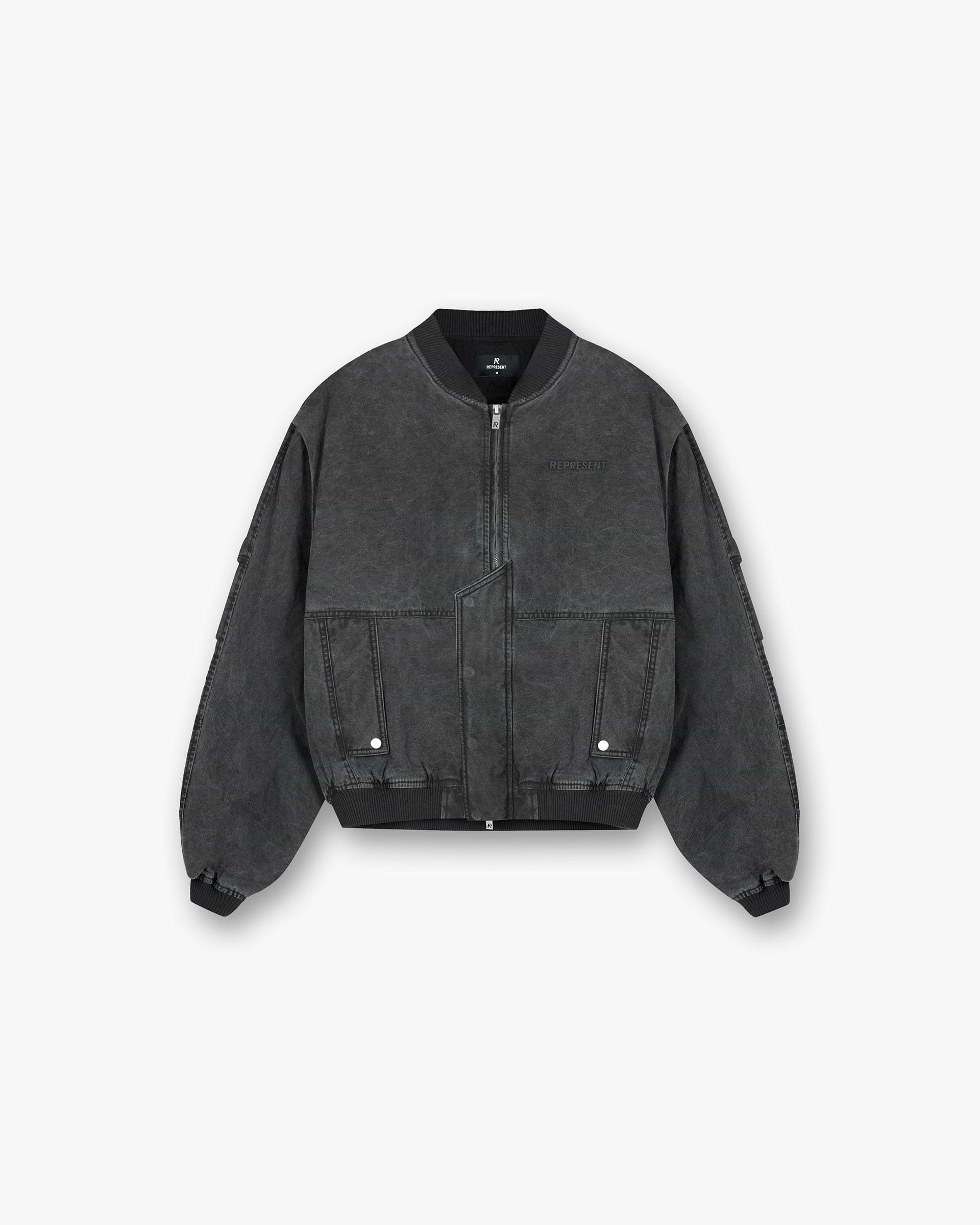 Inset Sleeve Bomber - Noir taché