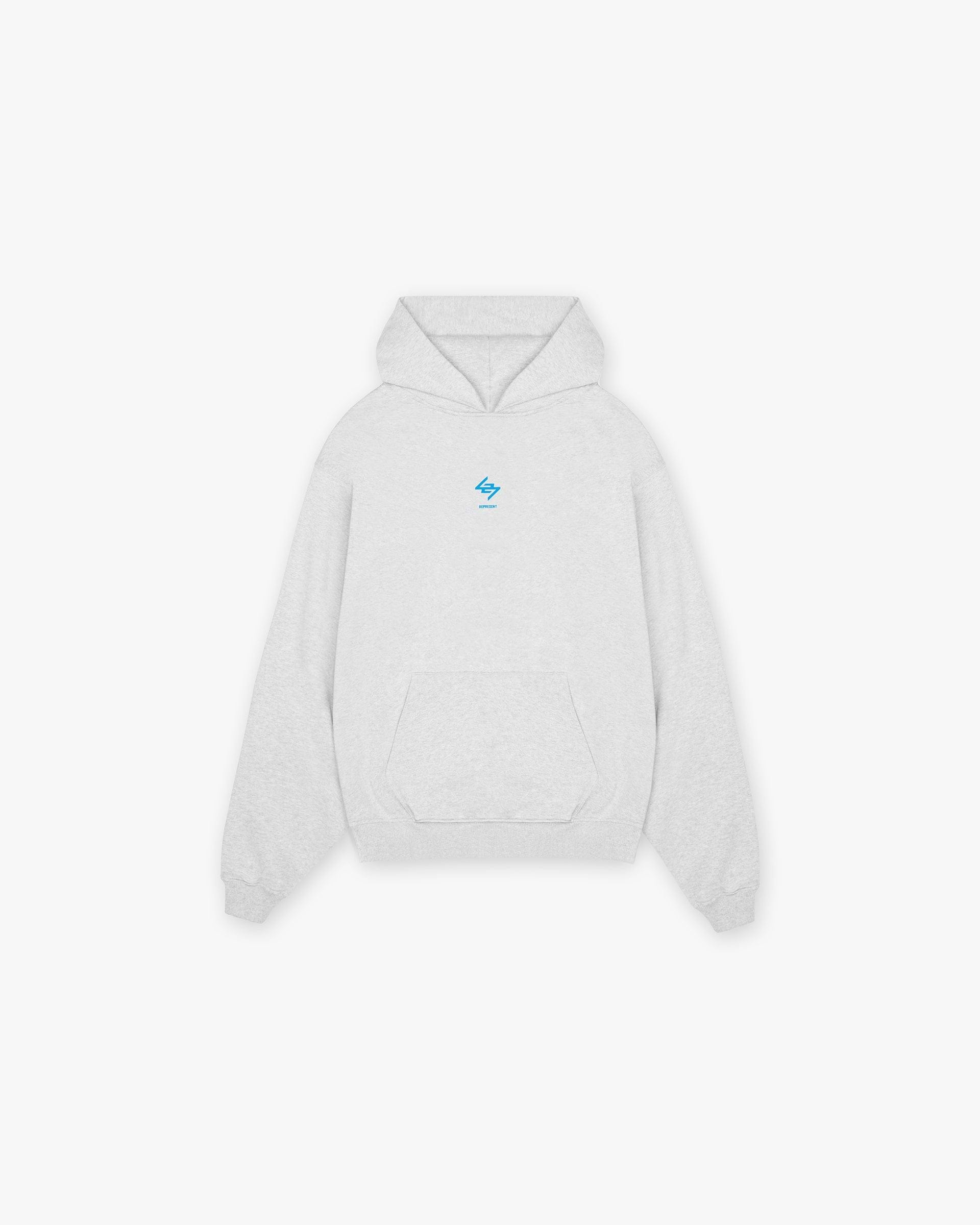 247 Oversized Hoodie - Aschgrau Elektroblau