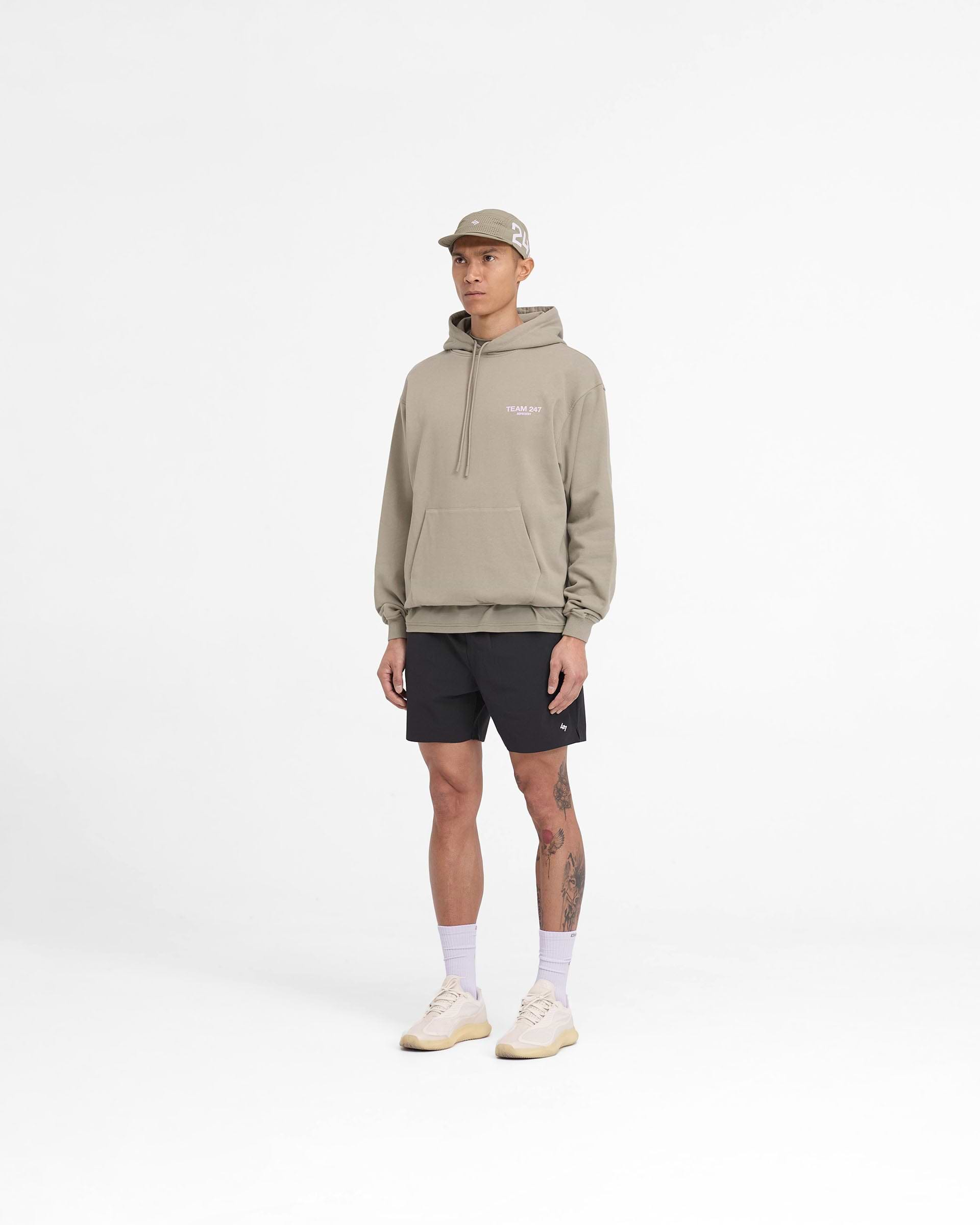 Team 247 Oversized Hoodie - Kaki Lilas