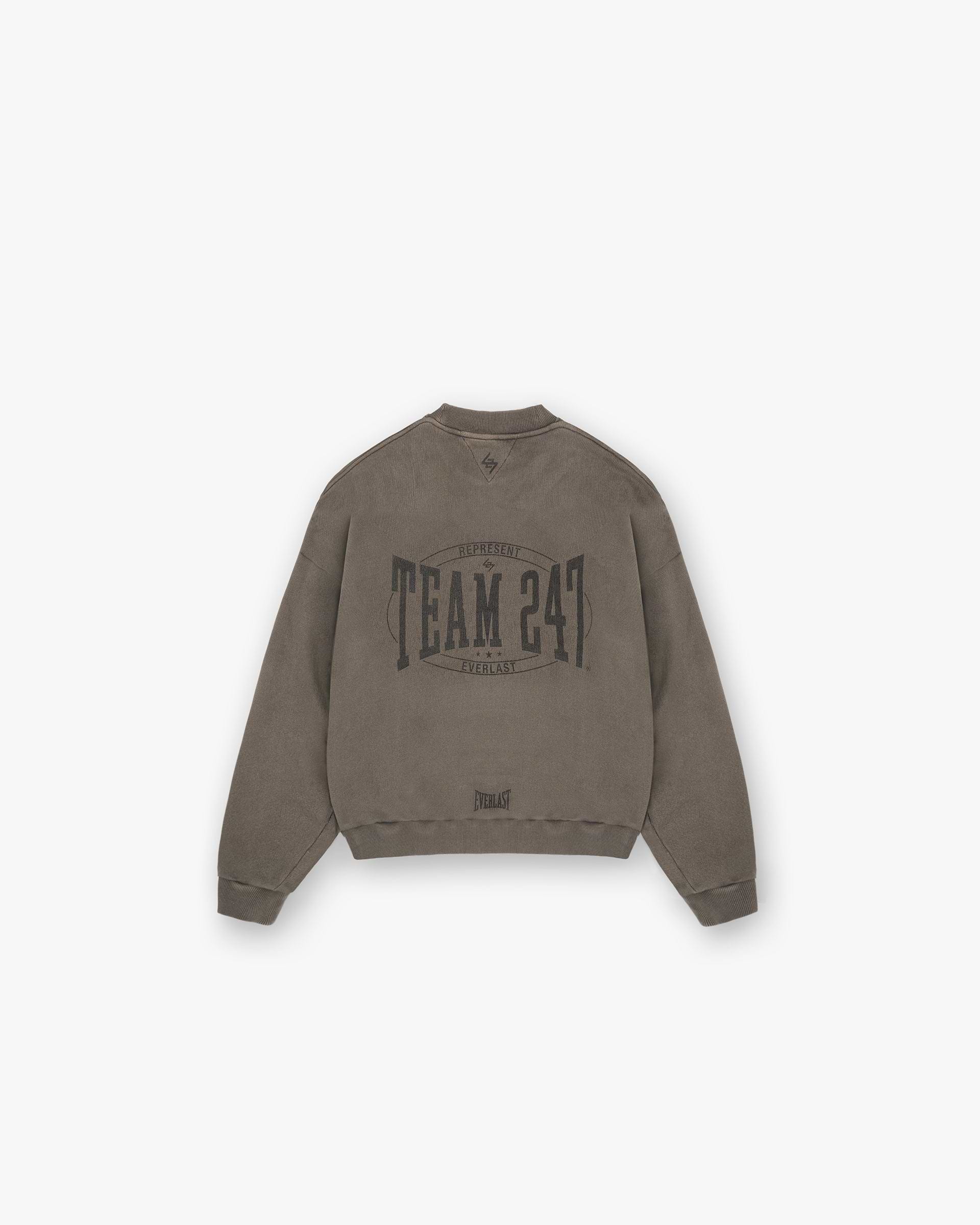 Pull Boxy 247 X Everlast Training Camp - Marron Délavé