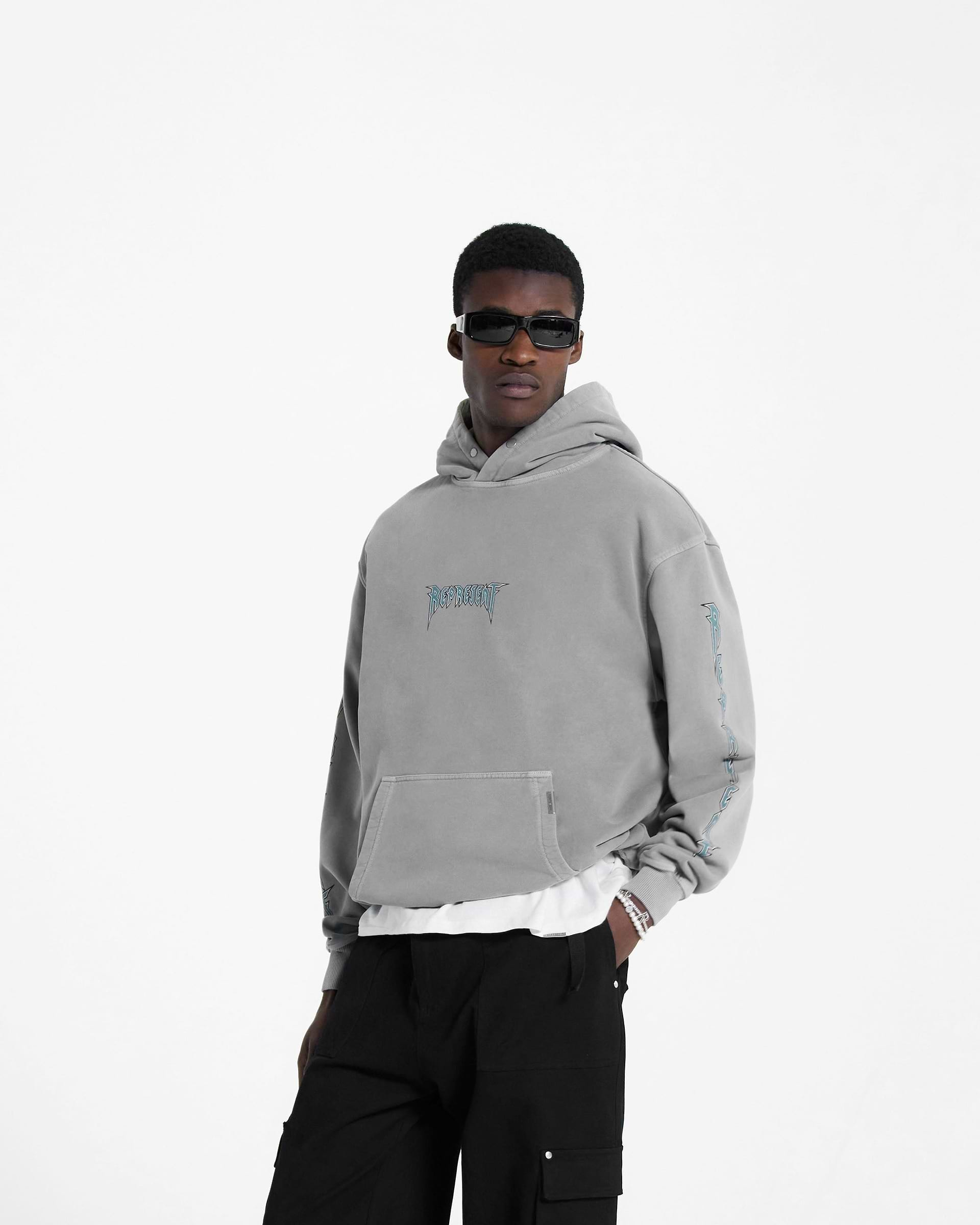 Rock Logo Hoodie - Ultimatives Grau