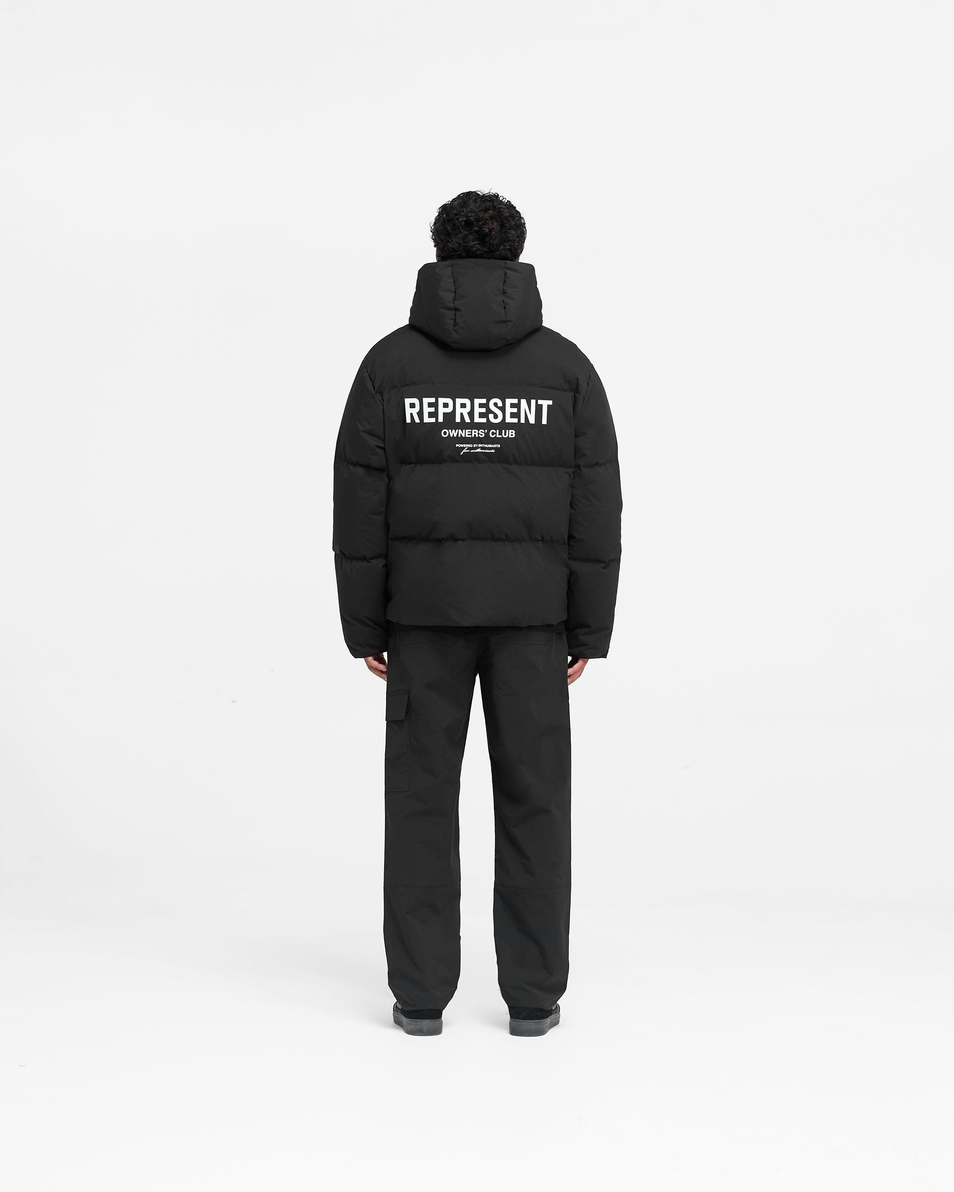 Represent Owners Club Hooded Puffer Jacket - Noir