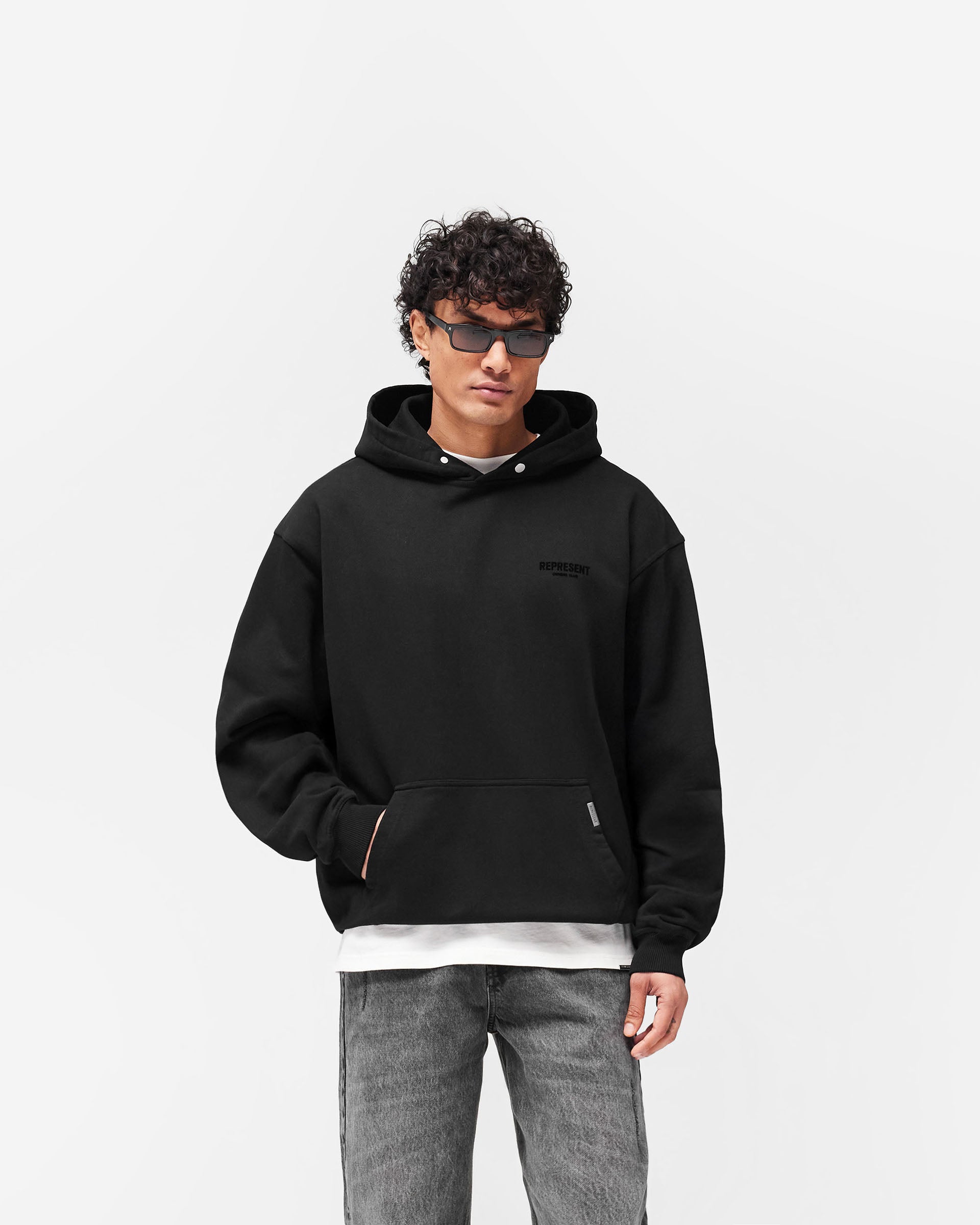 Represent Owners Club Flocked Hoodie - Schwarz