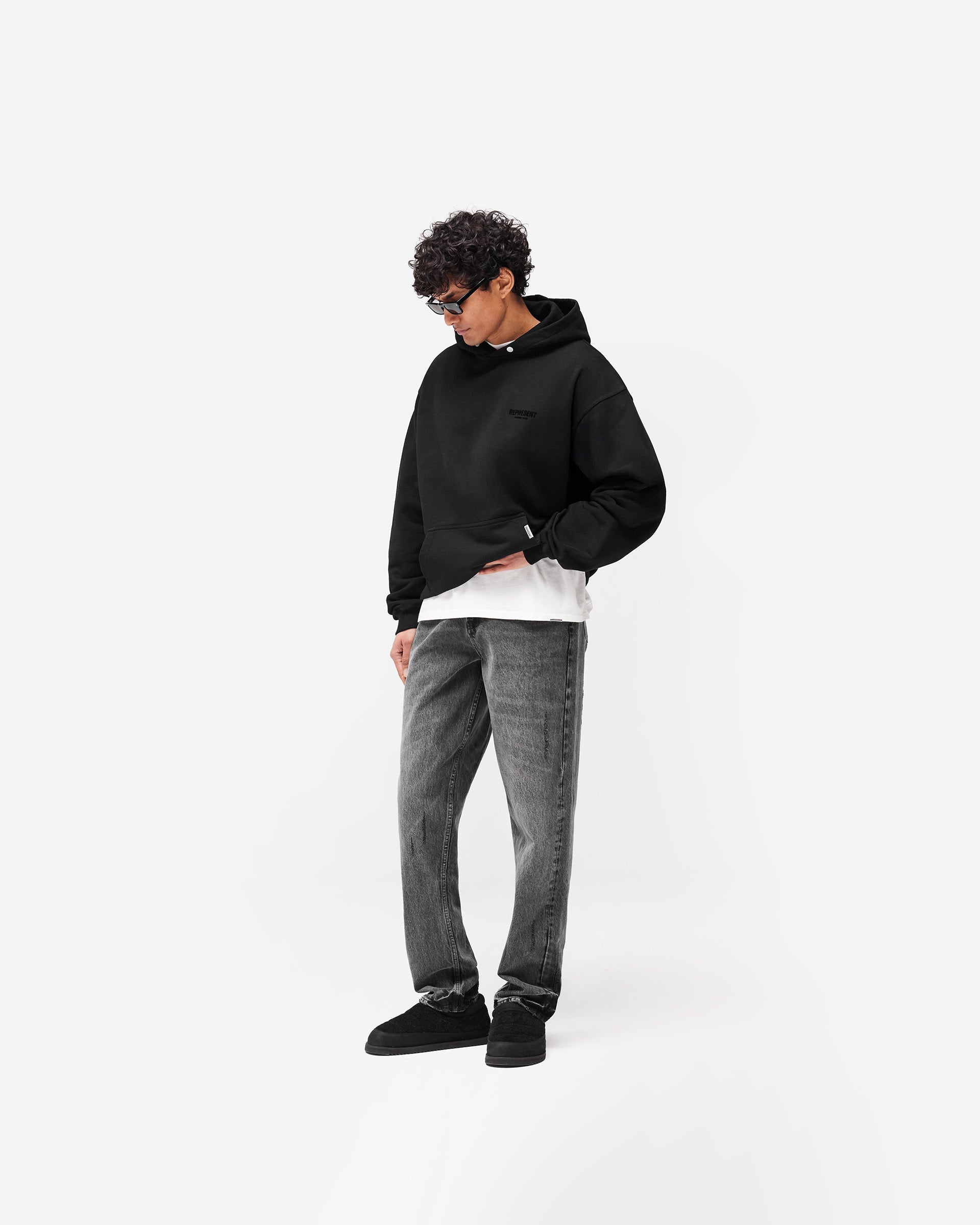 Represent Owners Club Flocked Hoodie - Schwarz