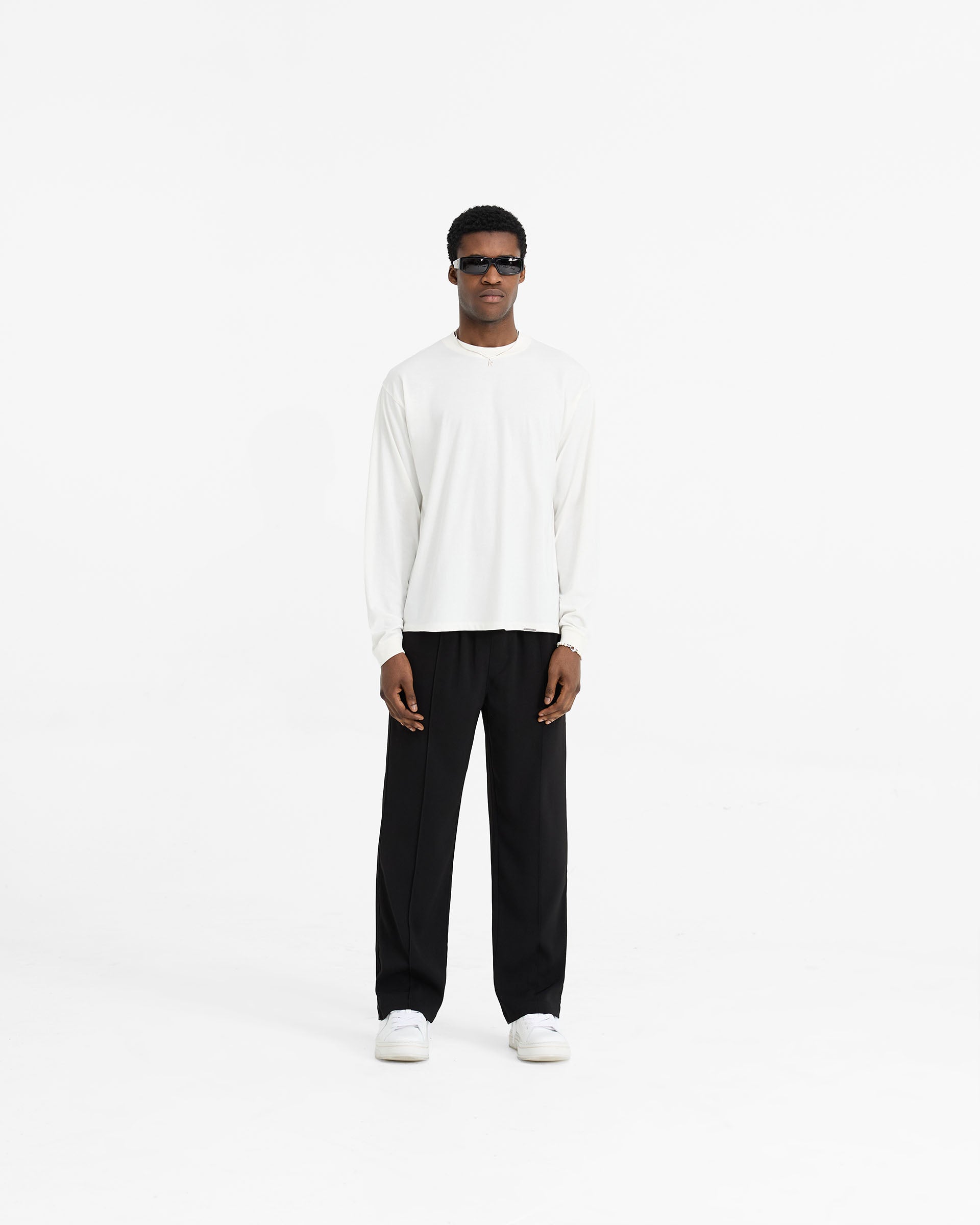 Initial Long Sleeve T-Shirt - Flat White