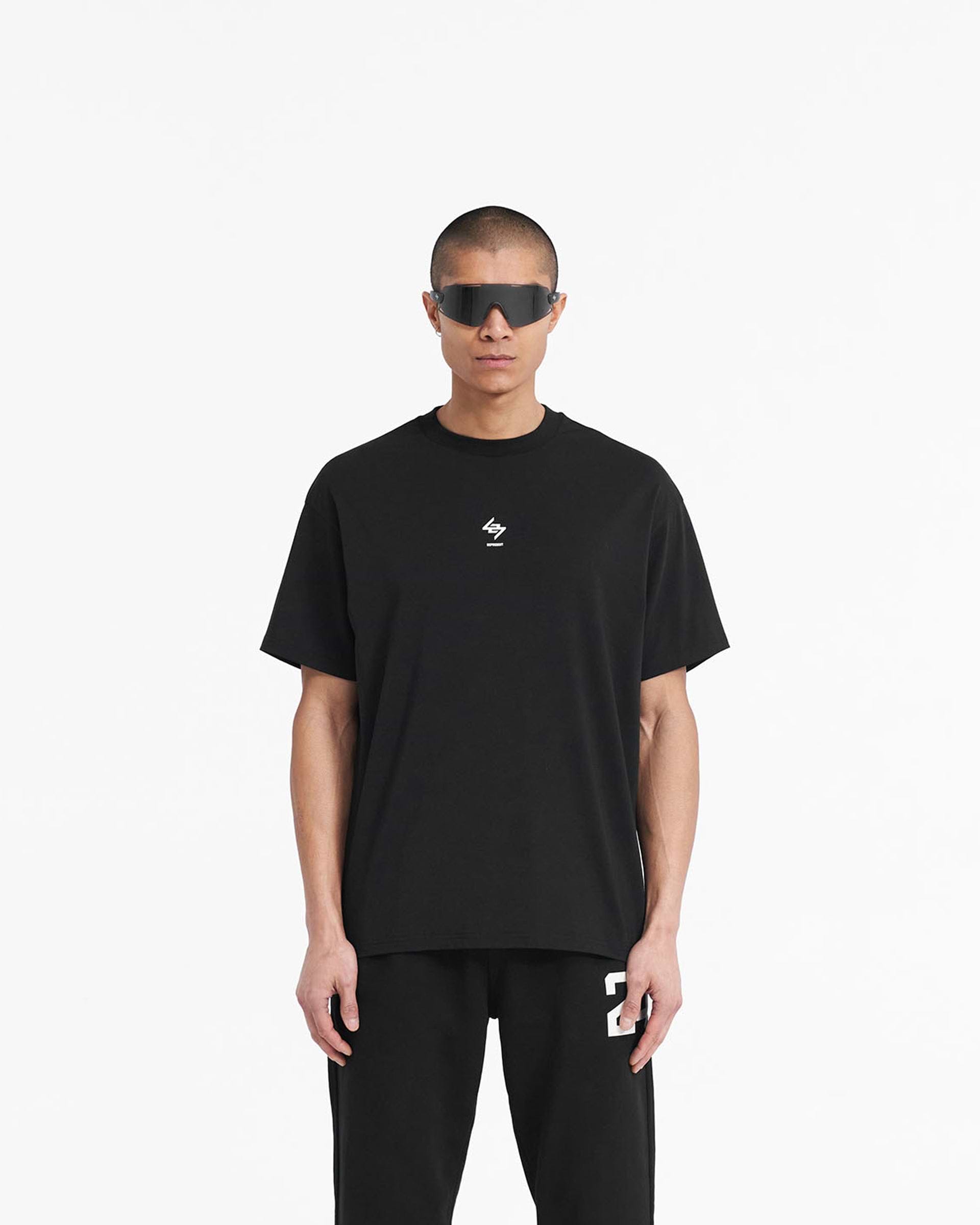 Black Oversized Gym Top | 247 | REPRESENT