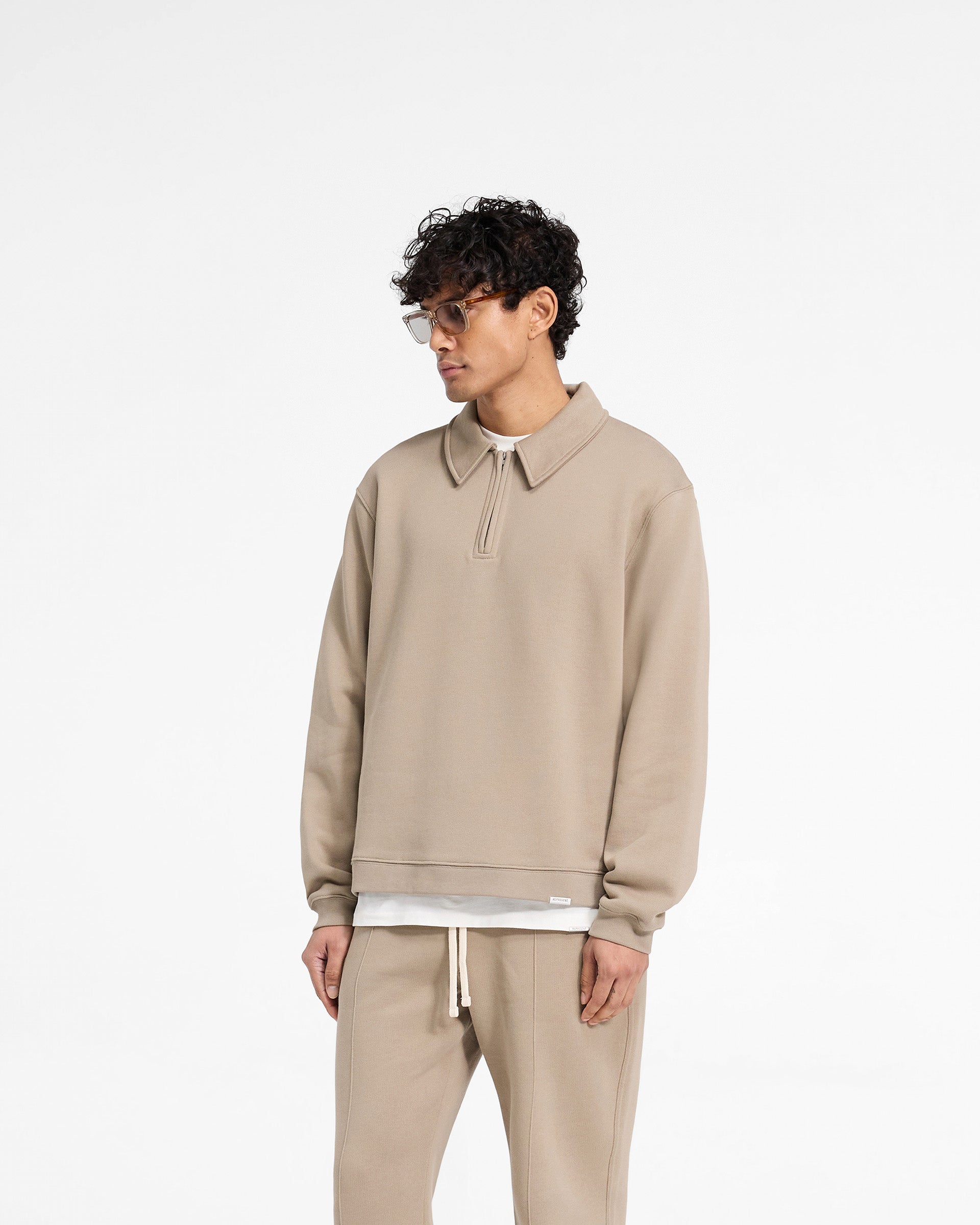 Initial Boxy Quarter Zip - Dune