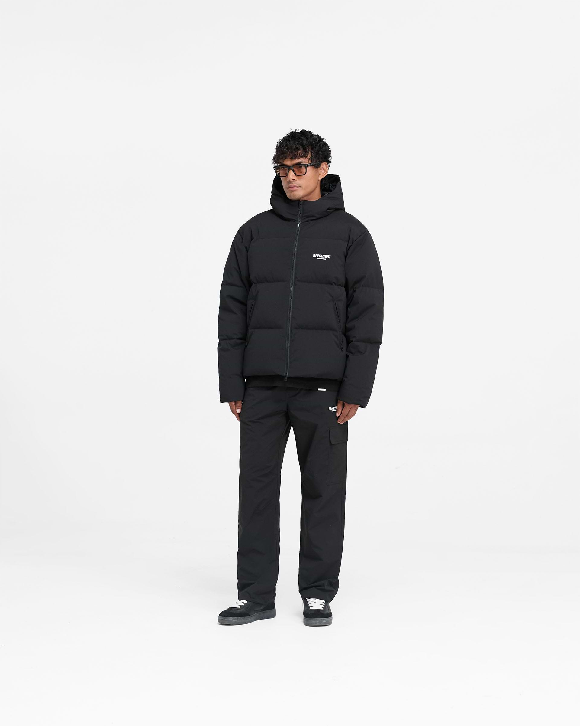 Represent Owners Club Hooded Puffer Jacket - Noir