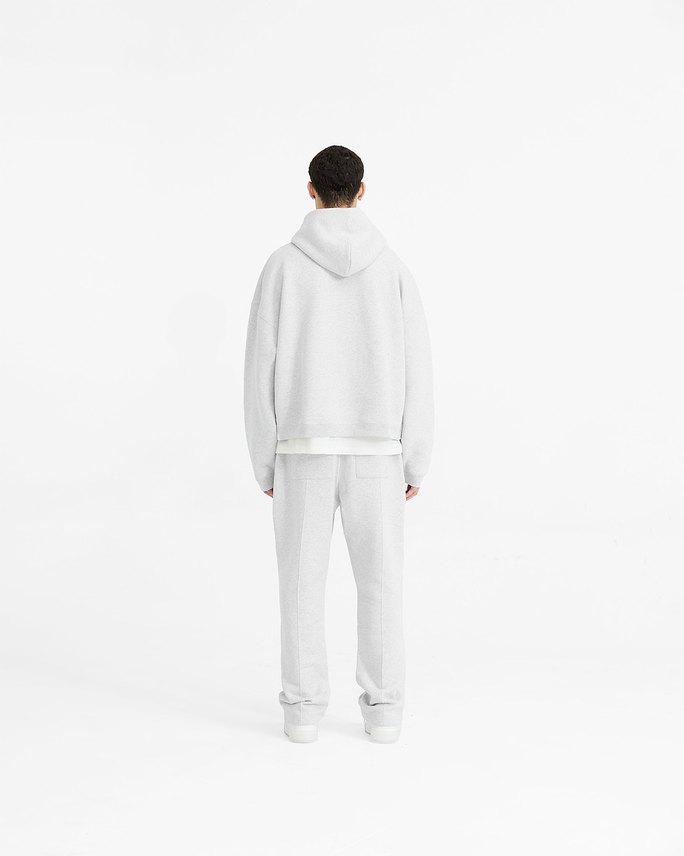 Initial Boxy Hoodie - EISGRAU MELIERT