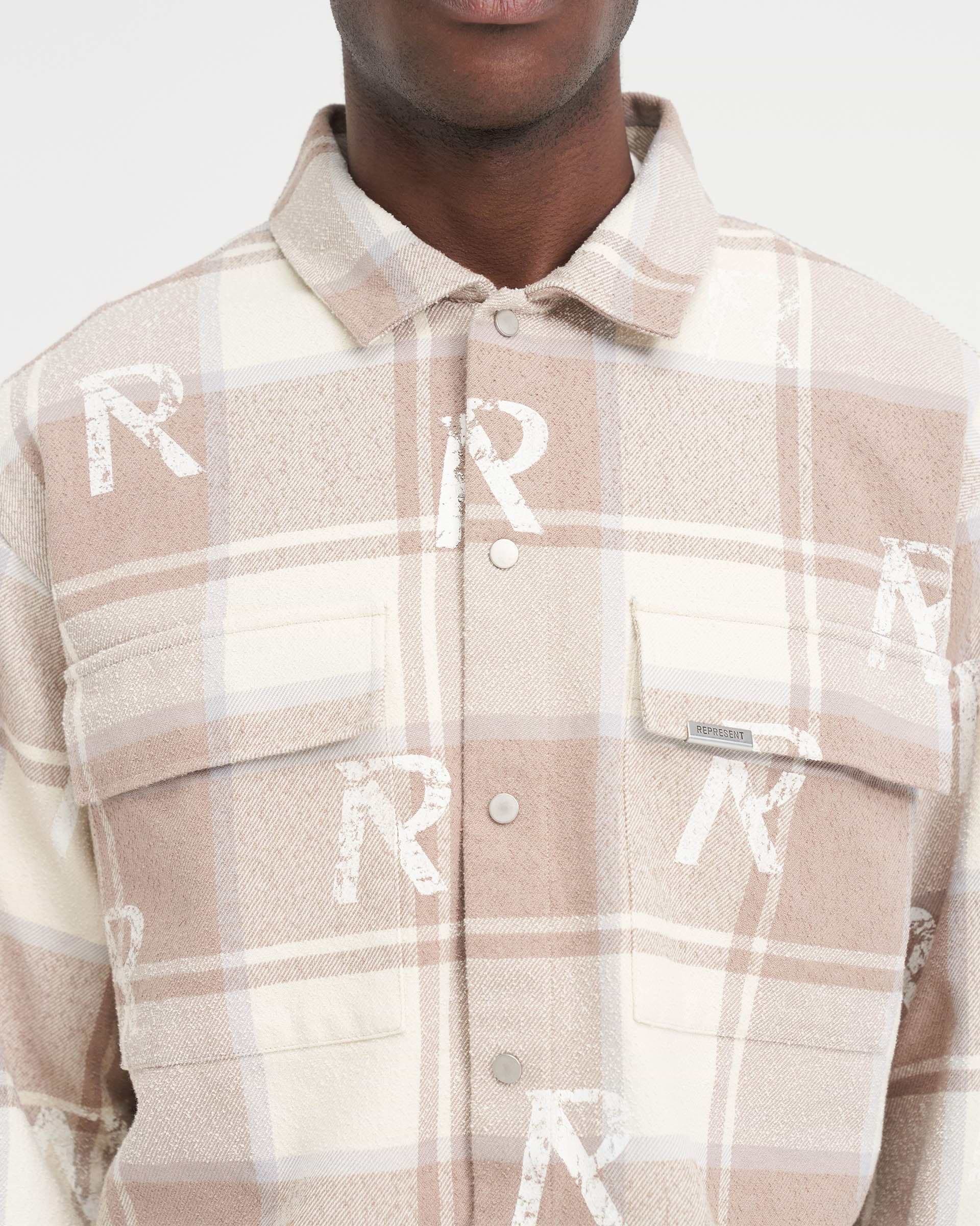All Over Initial Flannel Shirt - Kaschmir