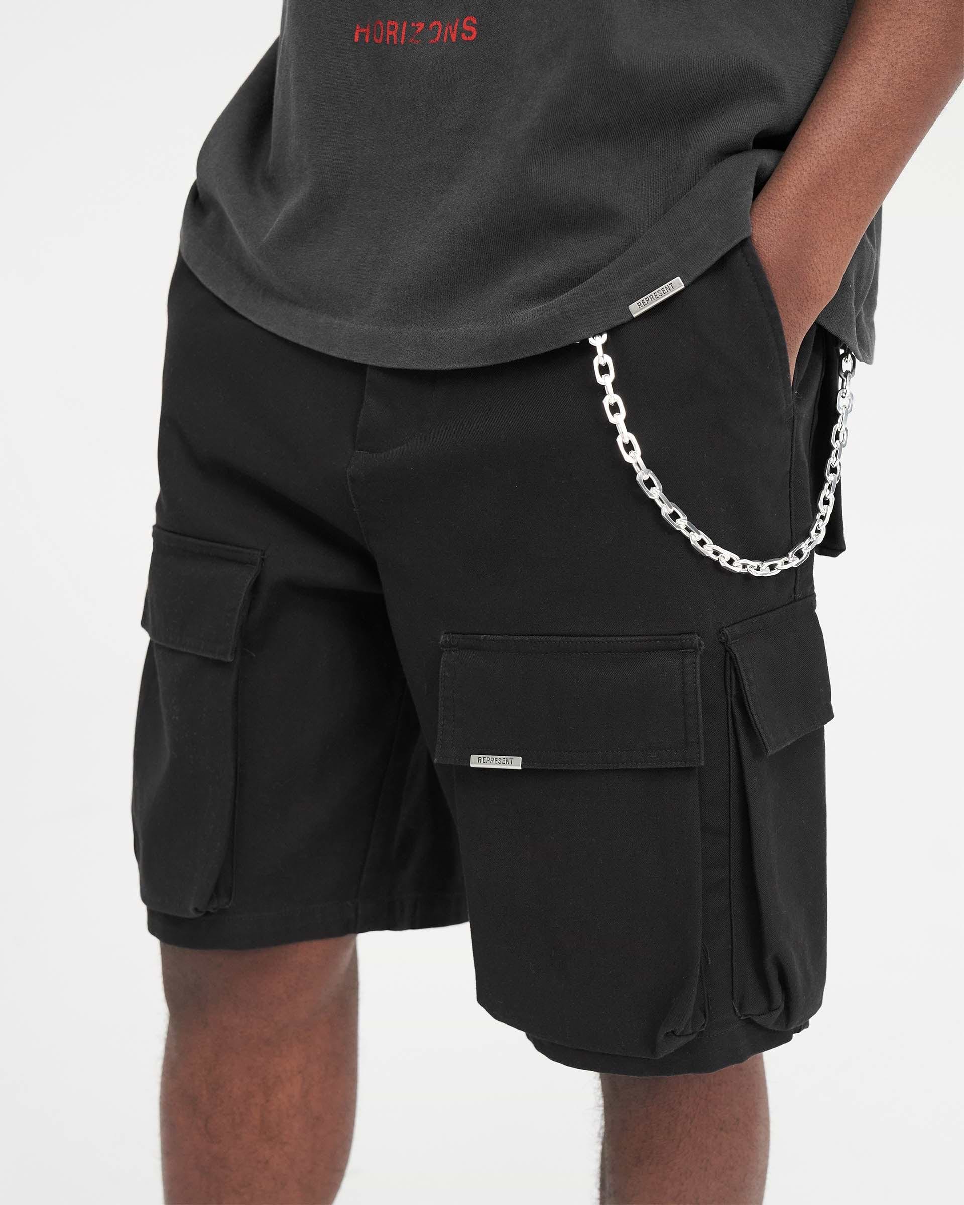 Baggy Cotton Cargo Short - Schwarz