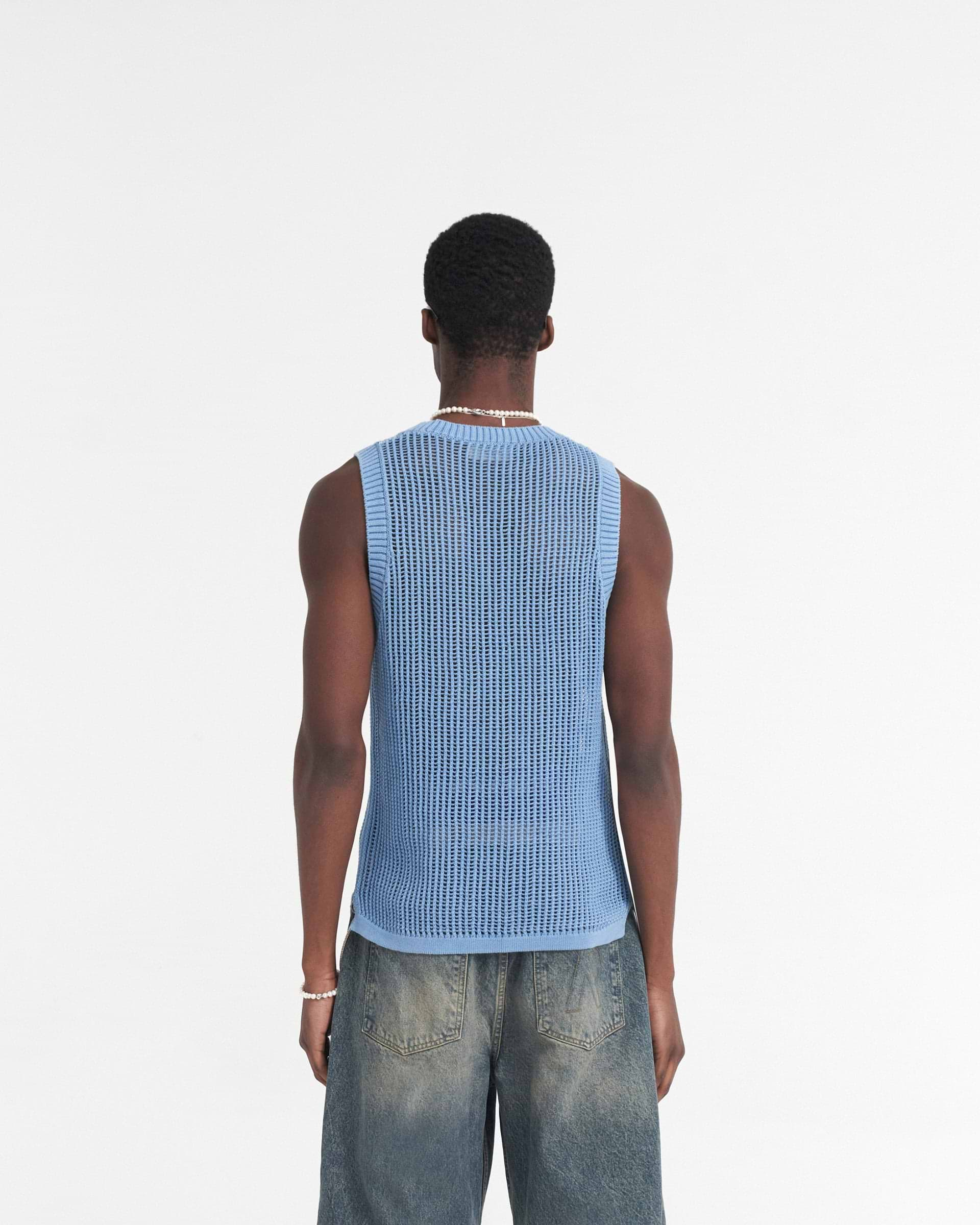 Washed Knit Vest - Himmelblau