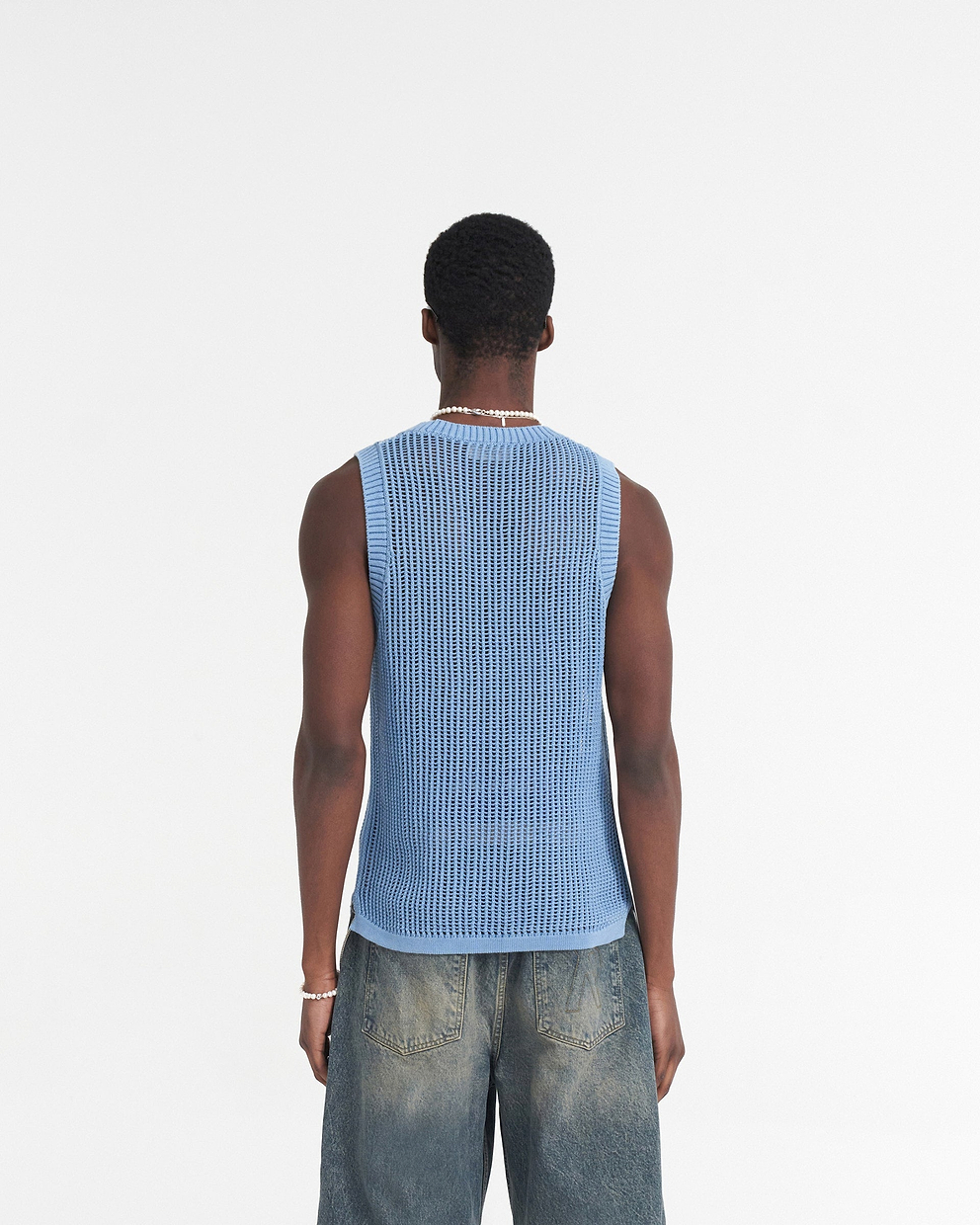 Washed Knit Vest - HIMMELBLAU