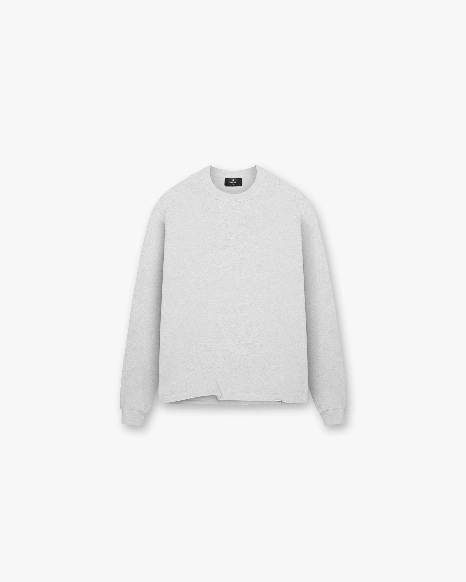 Heavyweight Initial Long Sleeve T-Shirt - Eisgrau Meliert