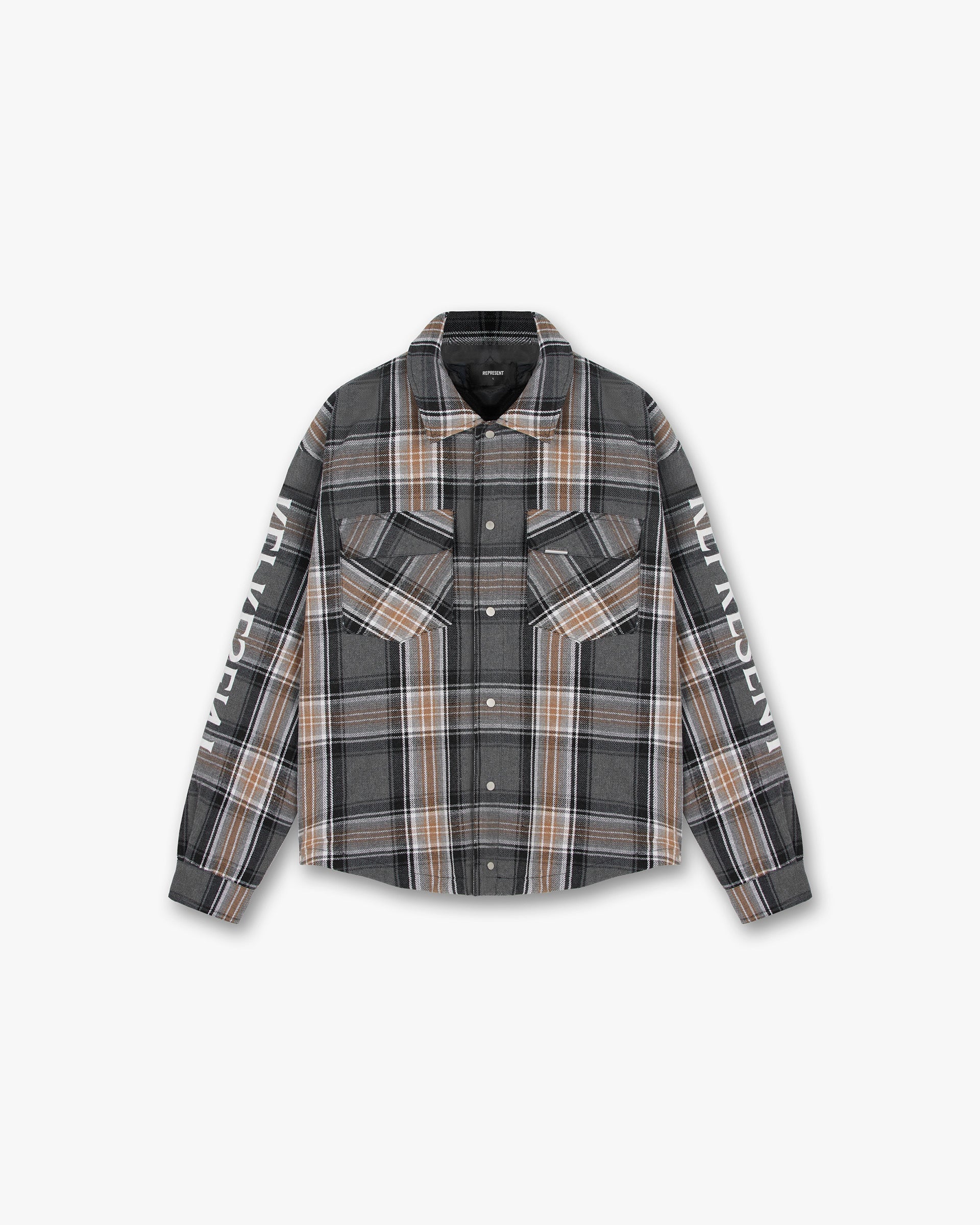 Quilted Flannel Overshirt - Grau Kariert