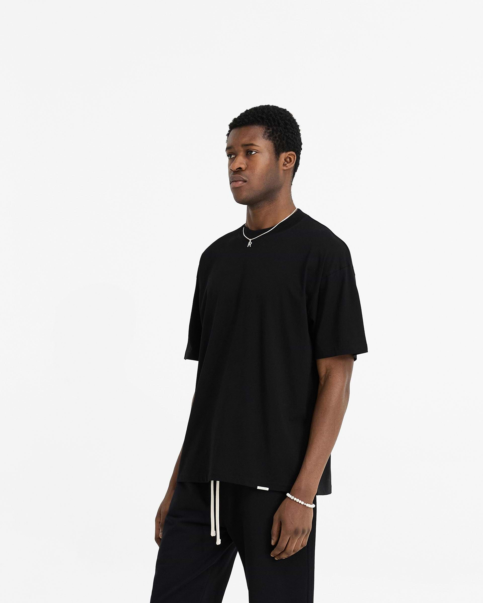 Initial Oversized T-Shirt - Schwarz