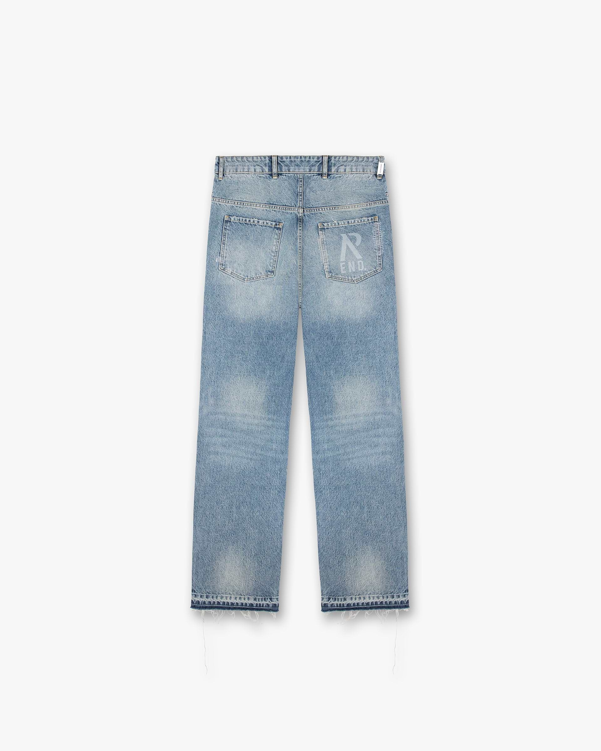 Represent X End R3 Baggy Destroyer Denim - Bleu Mécanique.