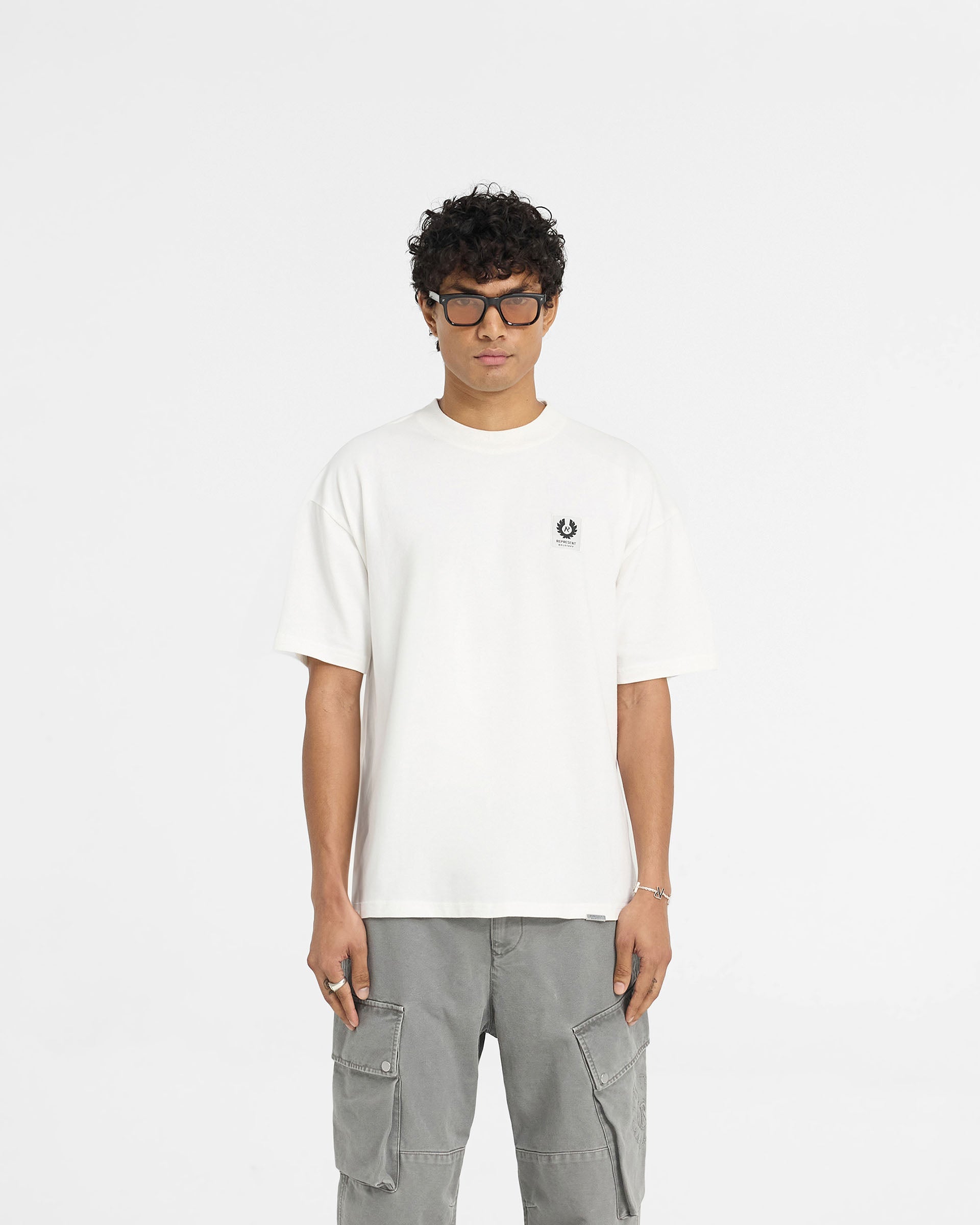 Represent X Belstaff Patch T-Shirt - Cremeweiss