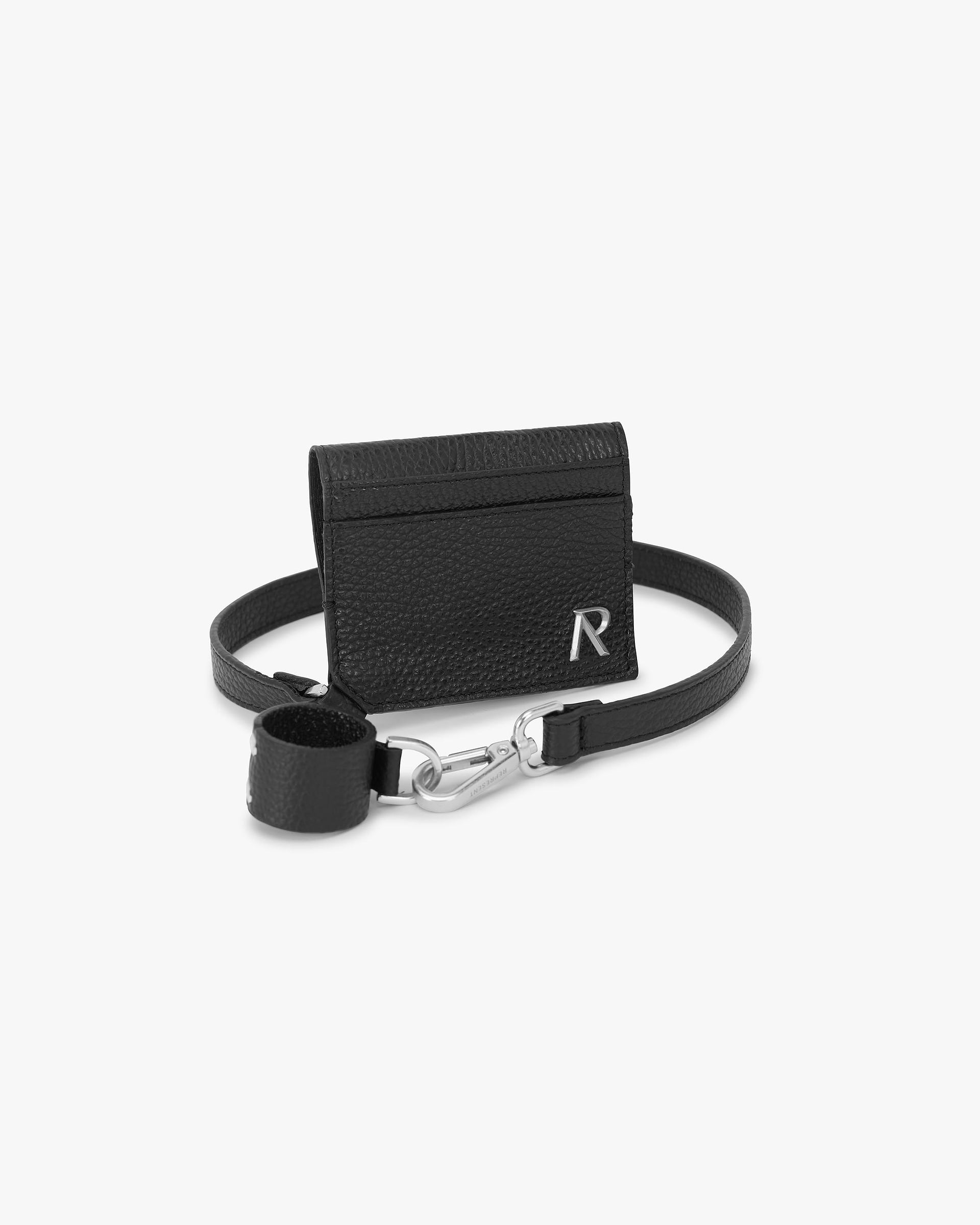 Porte-cartes ceinture initiale - Noir