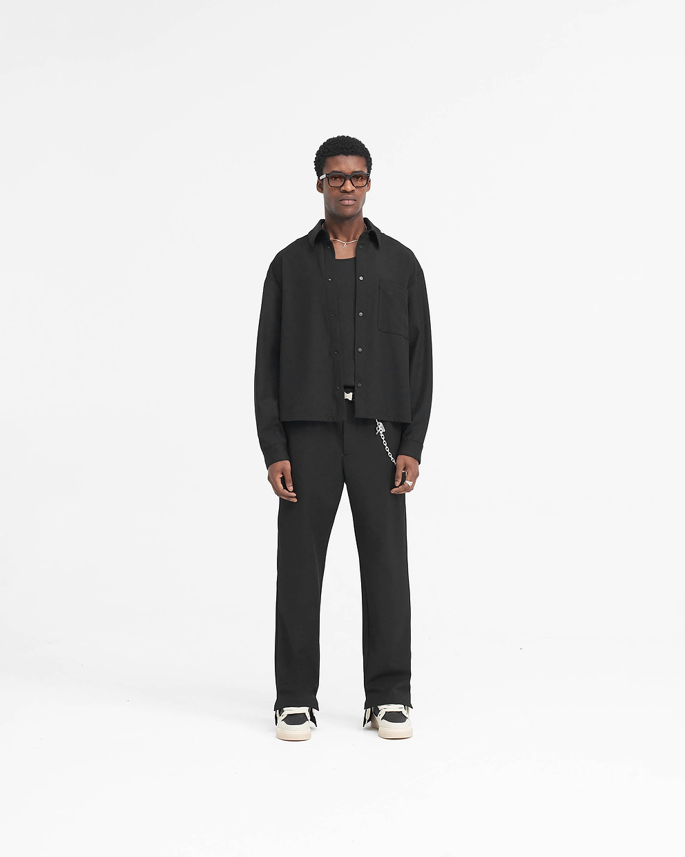 Stepped Hem Pant - SCHWARZ