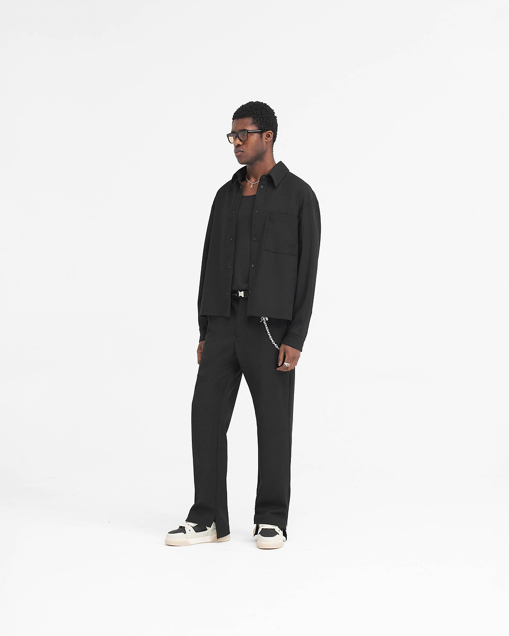 Stepped Hem Pant - SCHWARZ